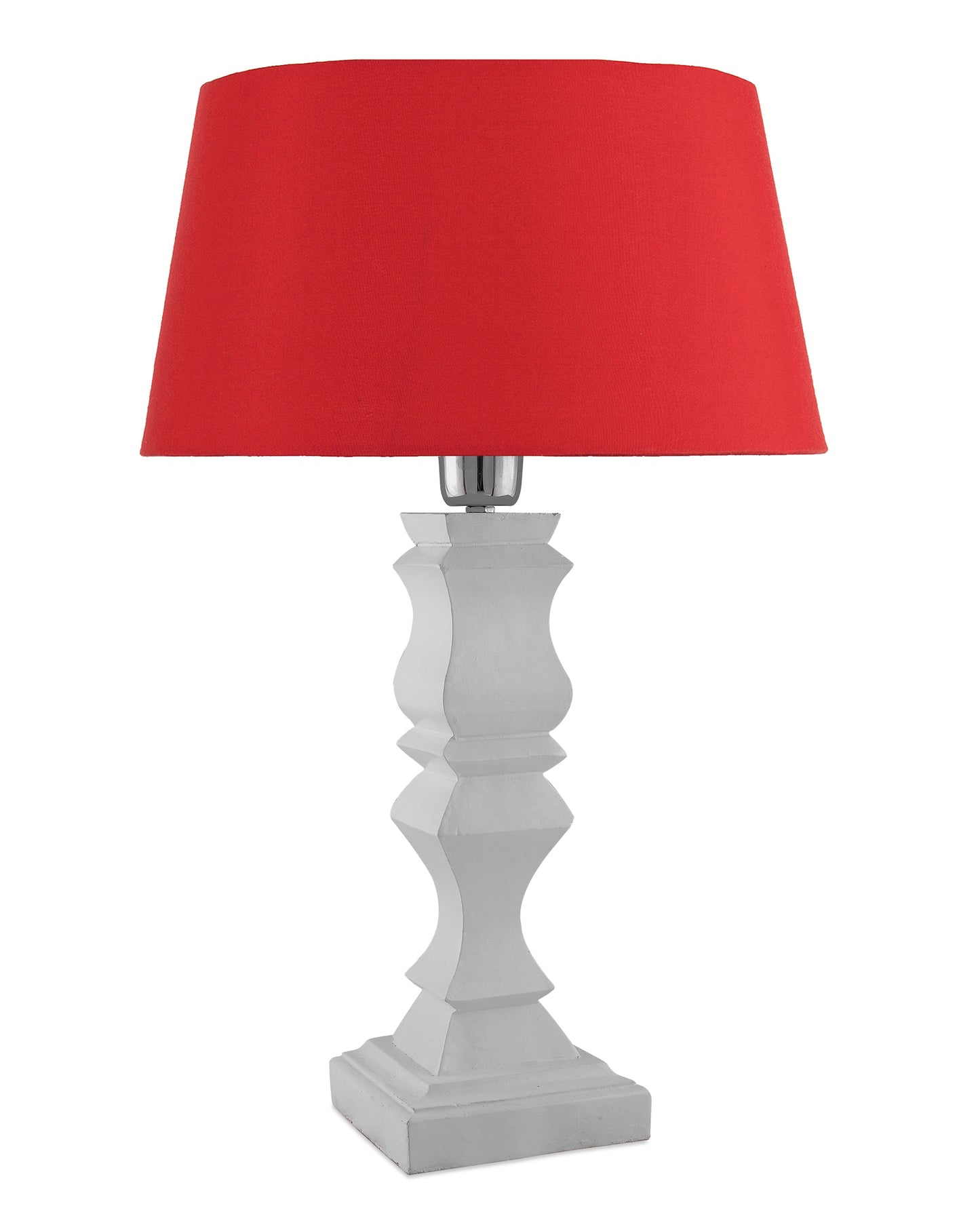 Classic Cube Cut White Table Lamp with Empire Drum Shade