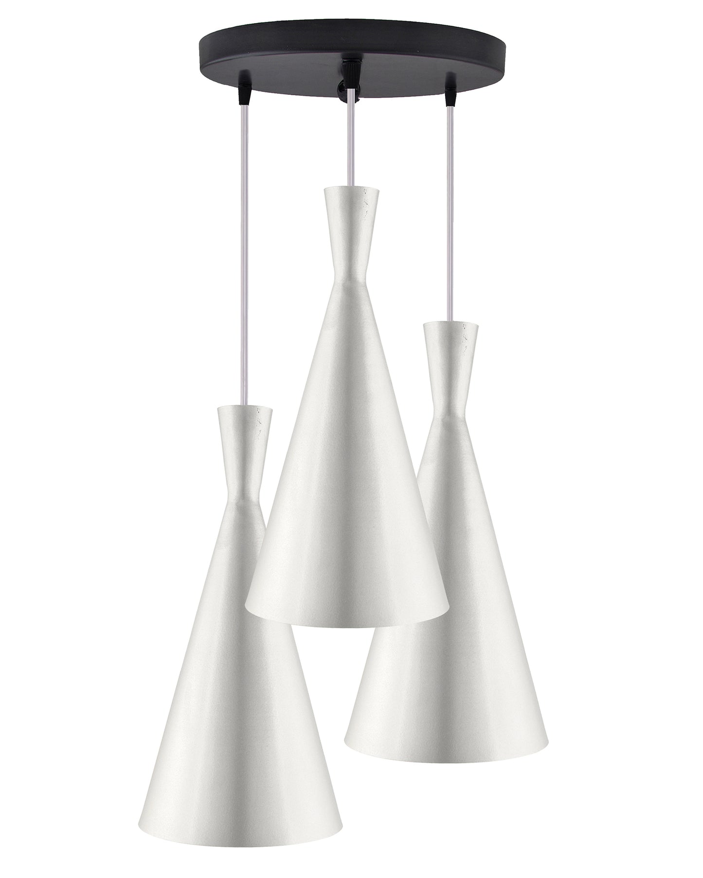 3-Lights Round Cluster Chandelier Modern Inverted Cone Shaped hanging Light, E27 Holder, Decorative,URBAN Retro, Nordic Style