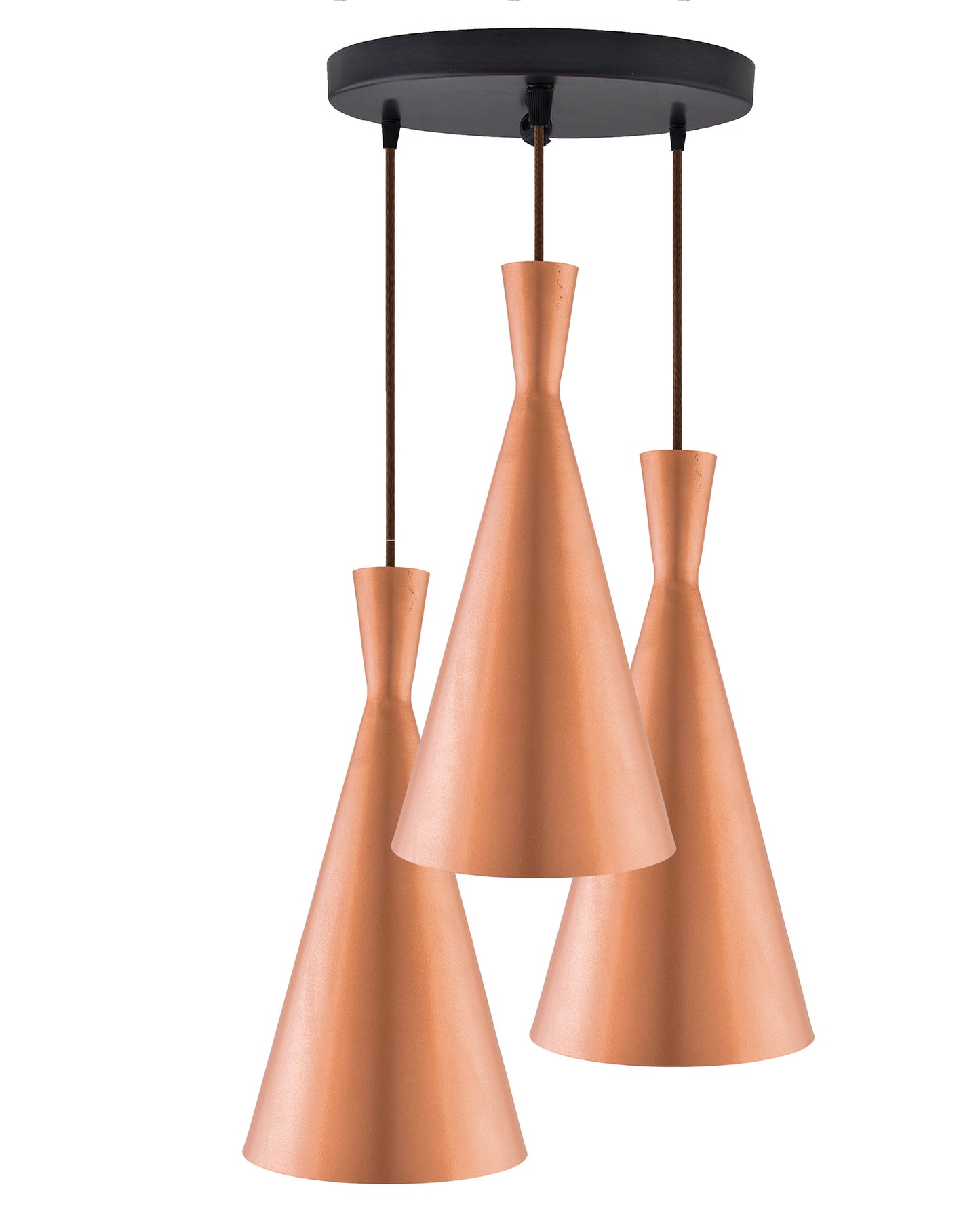 3-Lights Round Cluster Chandelier Modern Inverted Cone Shaped hanging Light, E27 Holder, Decorative,URBAN Retro, Nordic Style