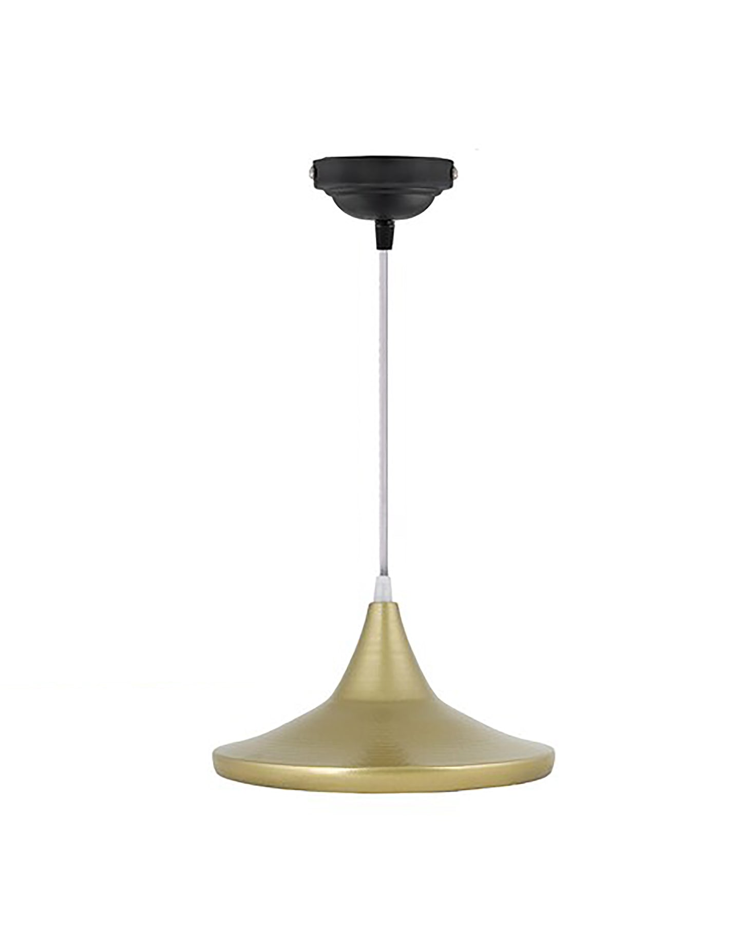 E26/E27 Single Head Metal Cone Shade Pendant Vintage Hanging Ceiling Light, Golden Set of 2