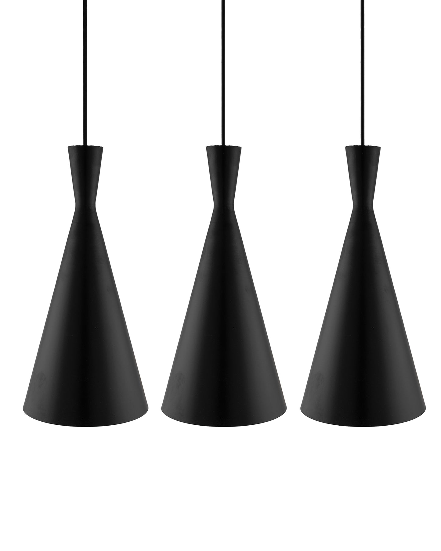 3-Lights Linear Cluster Chandelier Modern Inverted Cone Shaped hanging Light, E27 Holder, Decorative,URBAN Retro, Nordic Style