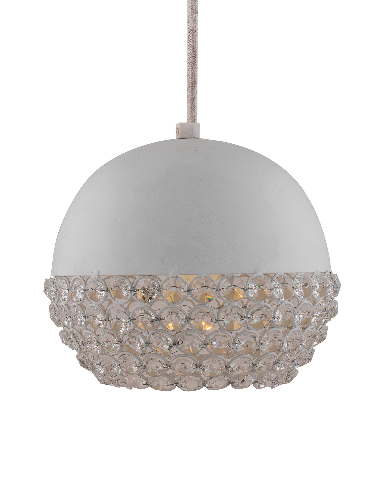 Matt White Crystal Hanging Globe Light, Ceiling Light, Nordic E27 Pendant