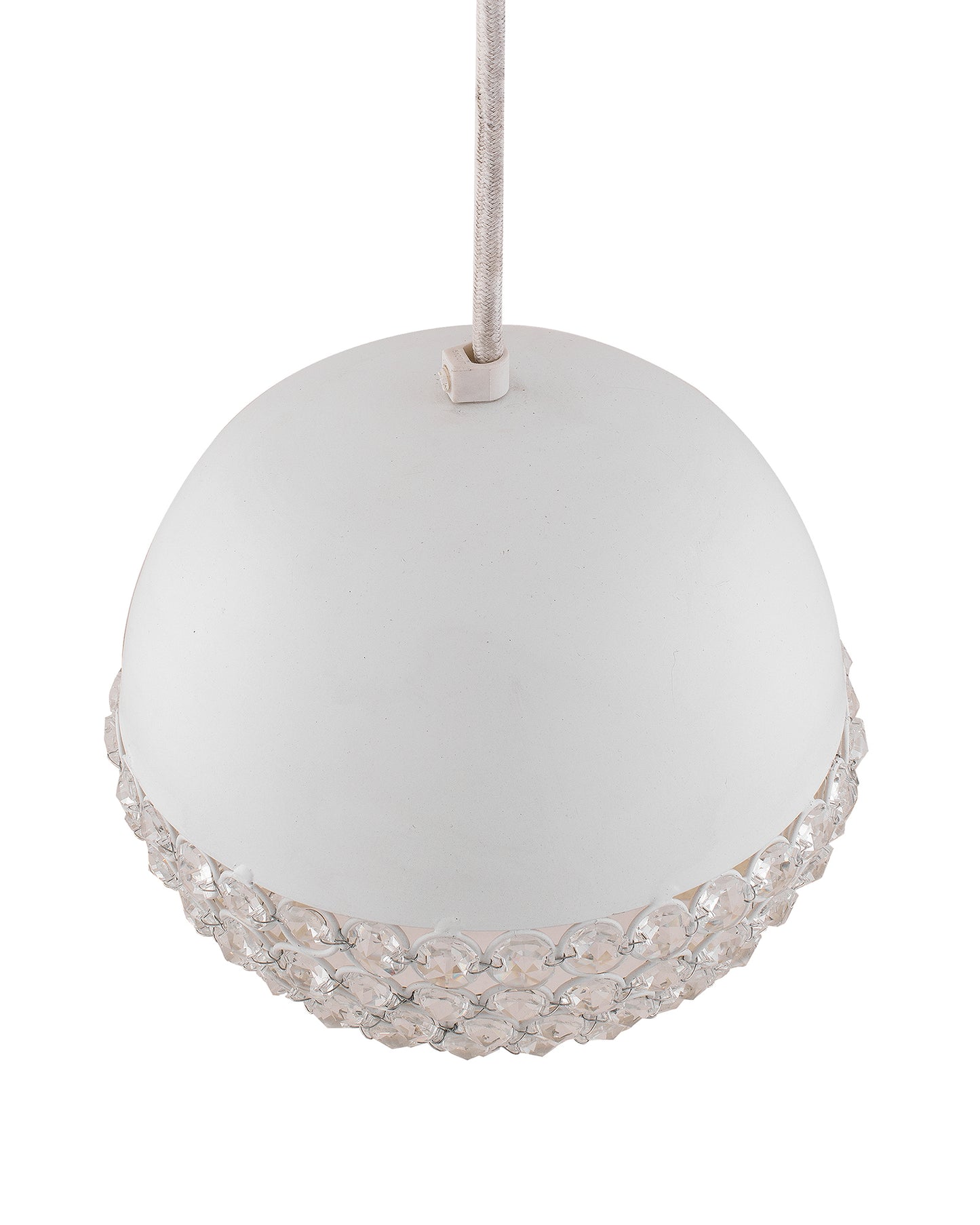 Matt White Crystal Hanging Globe Light, Ceiling Light, Nordic E27 Pendant