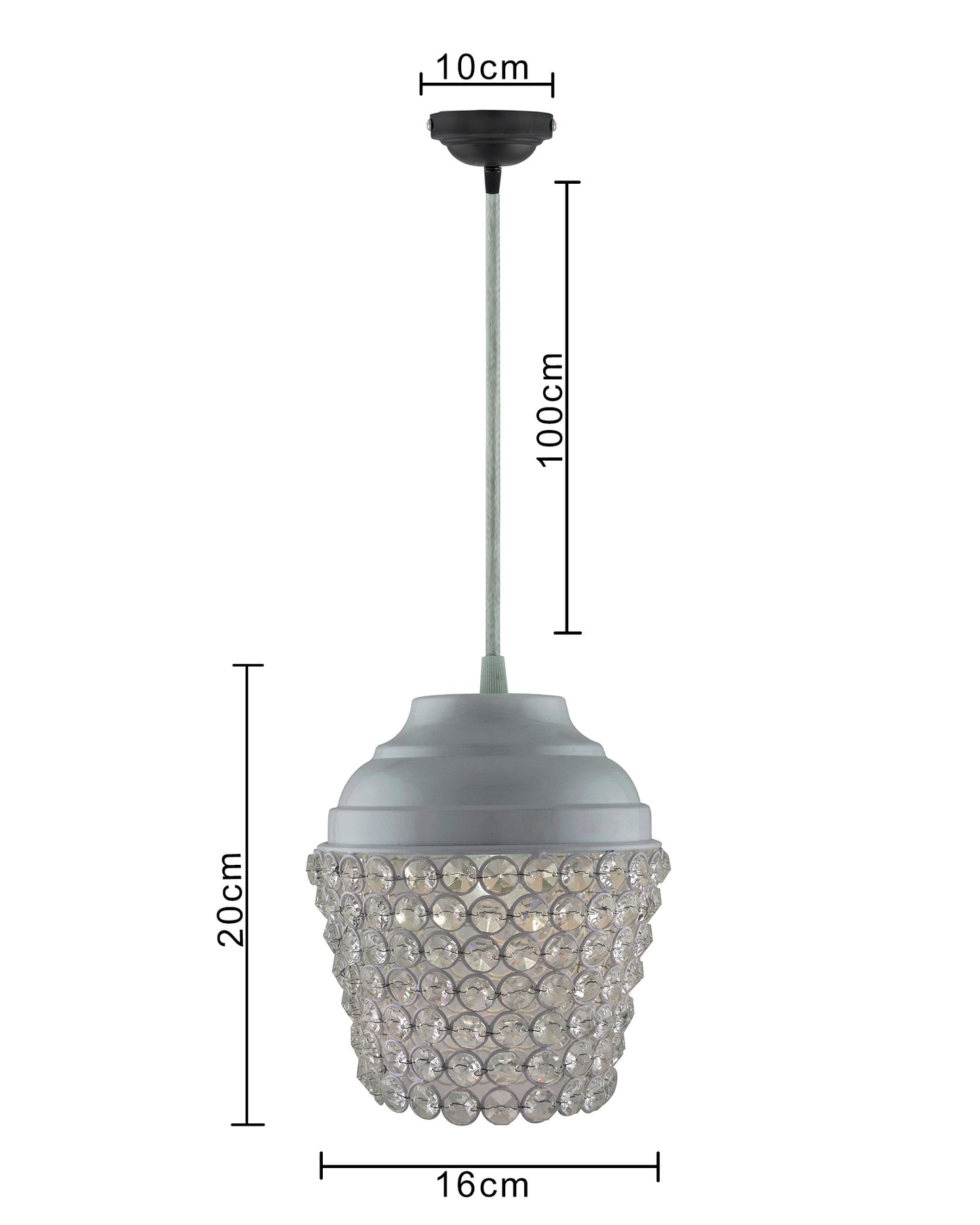 Matt White Crystal Hanging Lantern Light, Ceiling Light, Nordic E27 Pendant