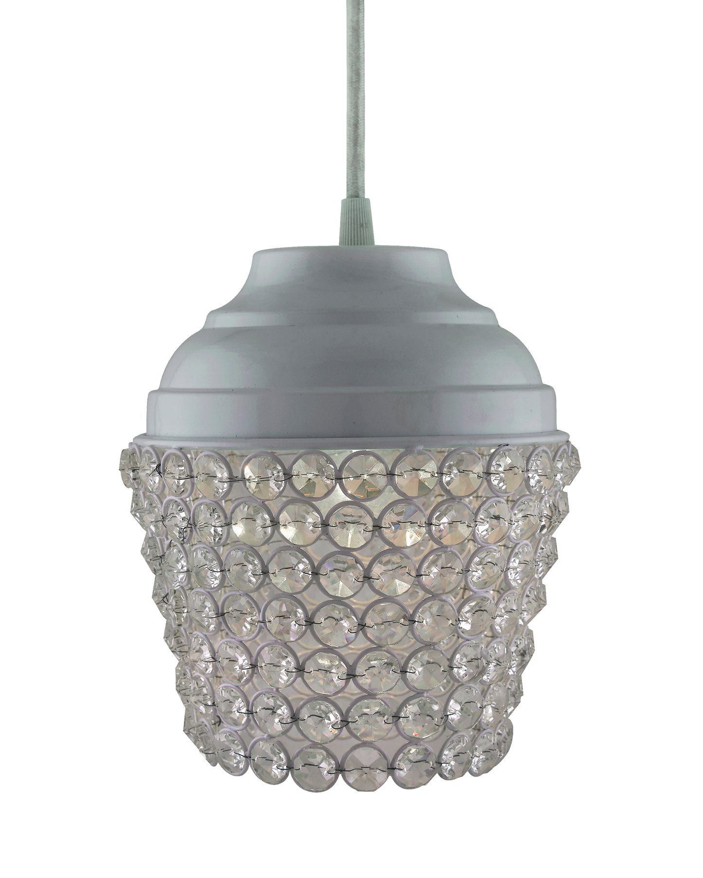 Matt White Crystal Hanging Lantern Light, Ceiling Light, Nordic E27 Pendant