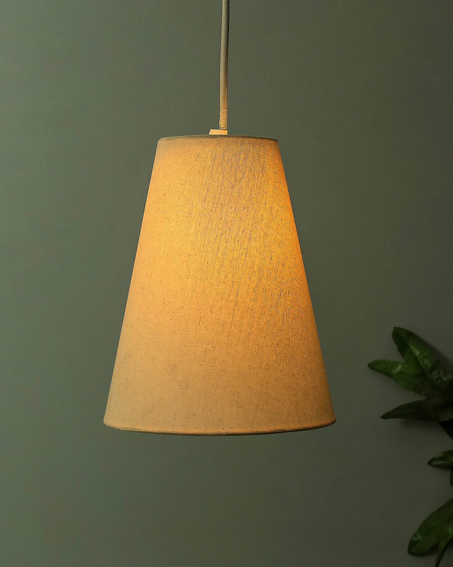 Khadi Fabric Hanging Cone Light, Pendant Ceiling Light E27