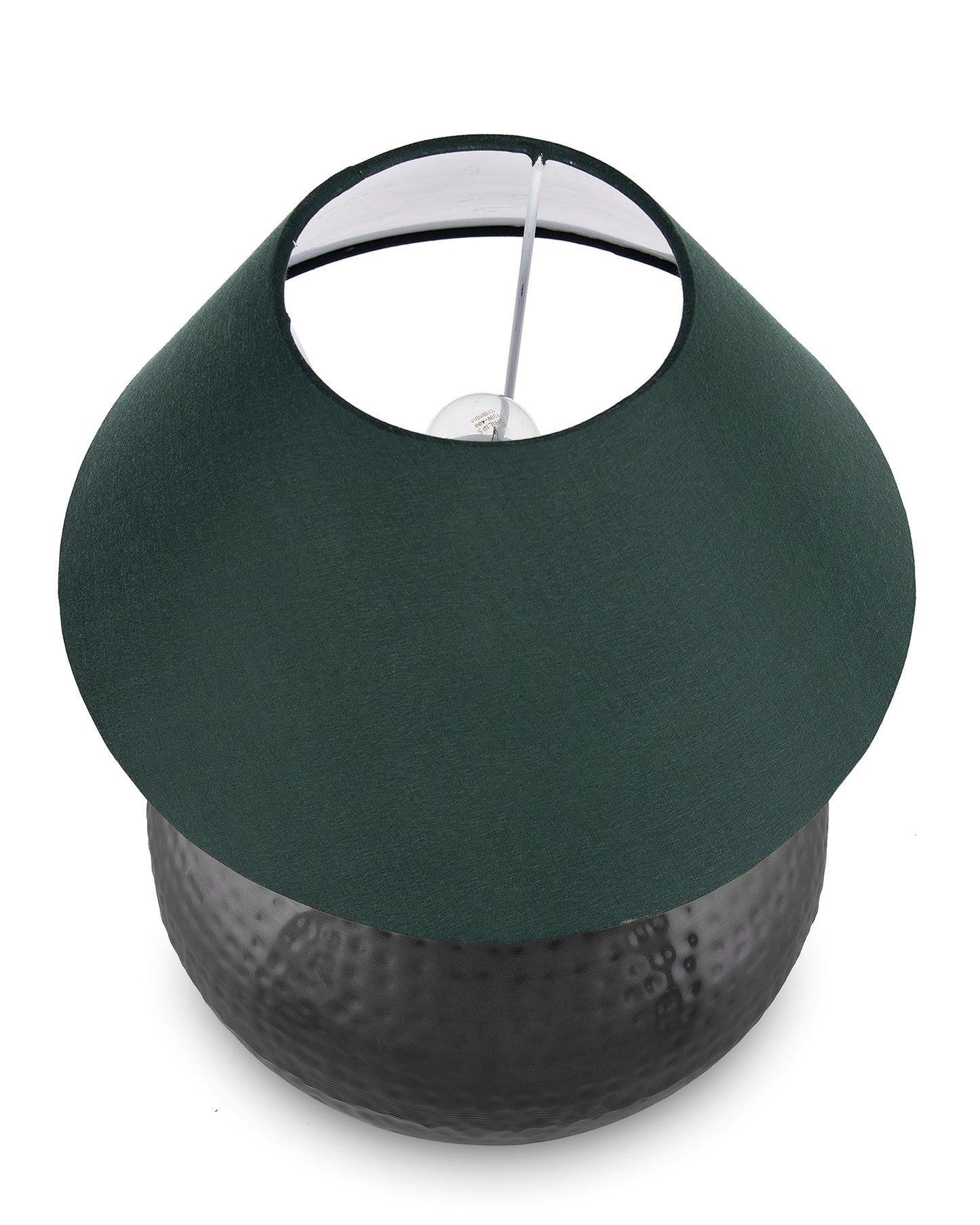 Matt Black Hammered Pitcher Table Lamp with Cone Shade