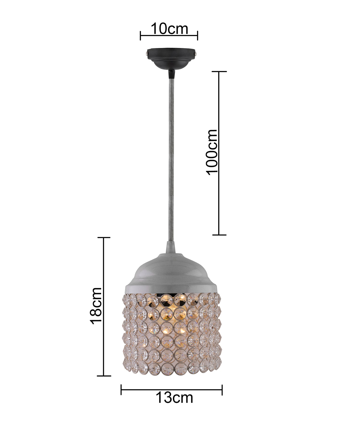 White Crystal Hanging Cylinder Light, Ceiling Light, Nordic E27 Pendant
