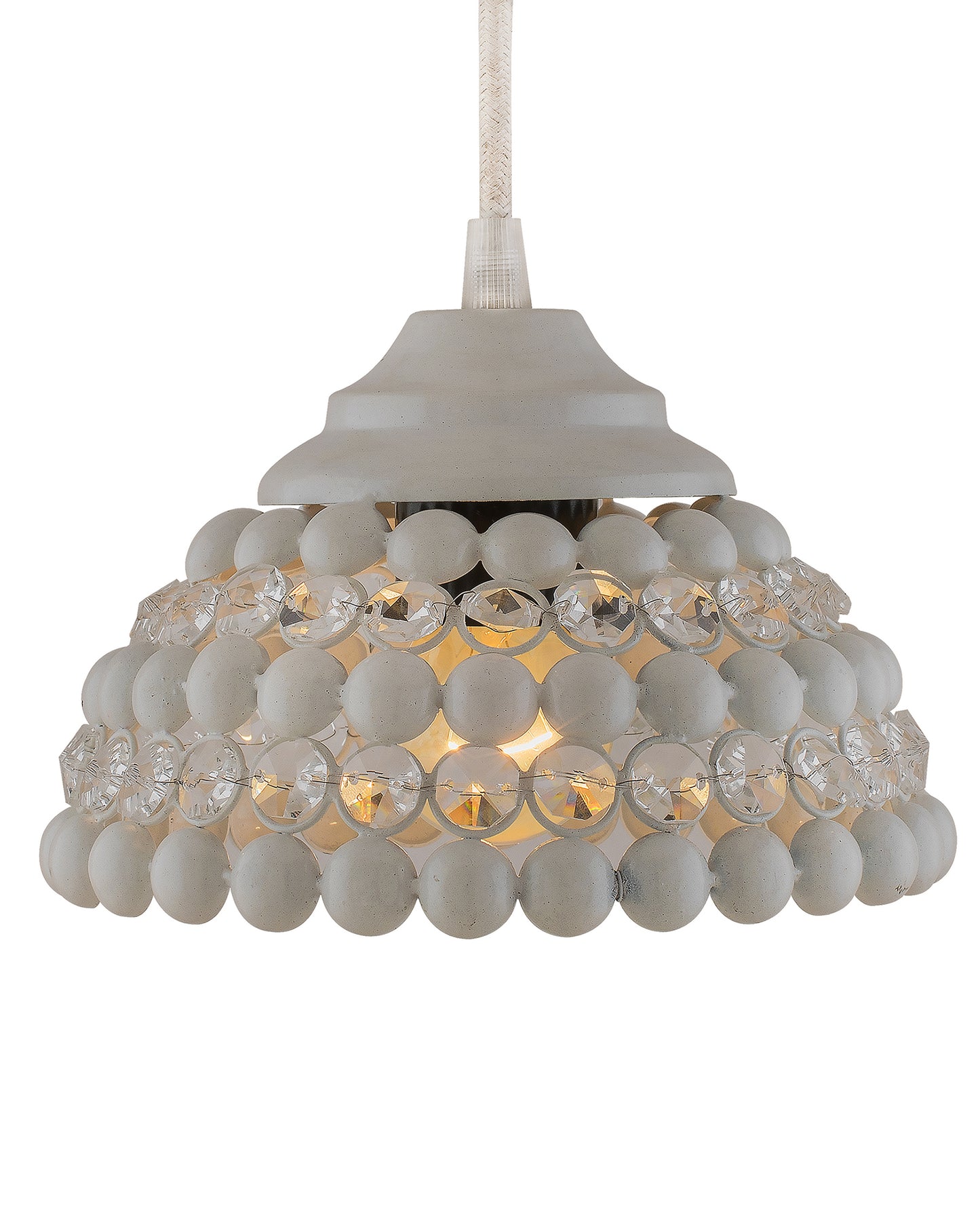 White Crystal Hanging Semi-Globe Light, Ceiling Light, Nordic E27 Pendant