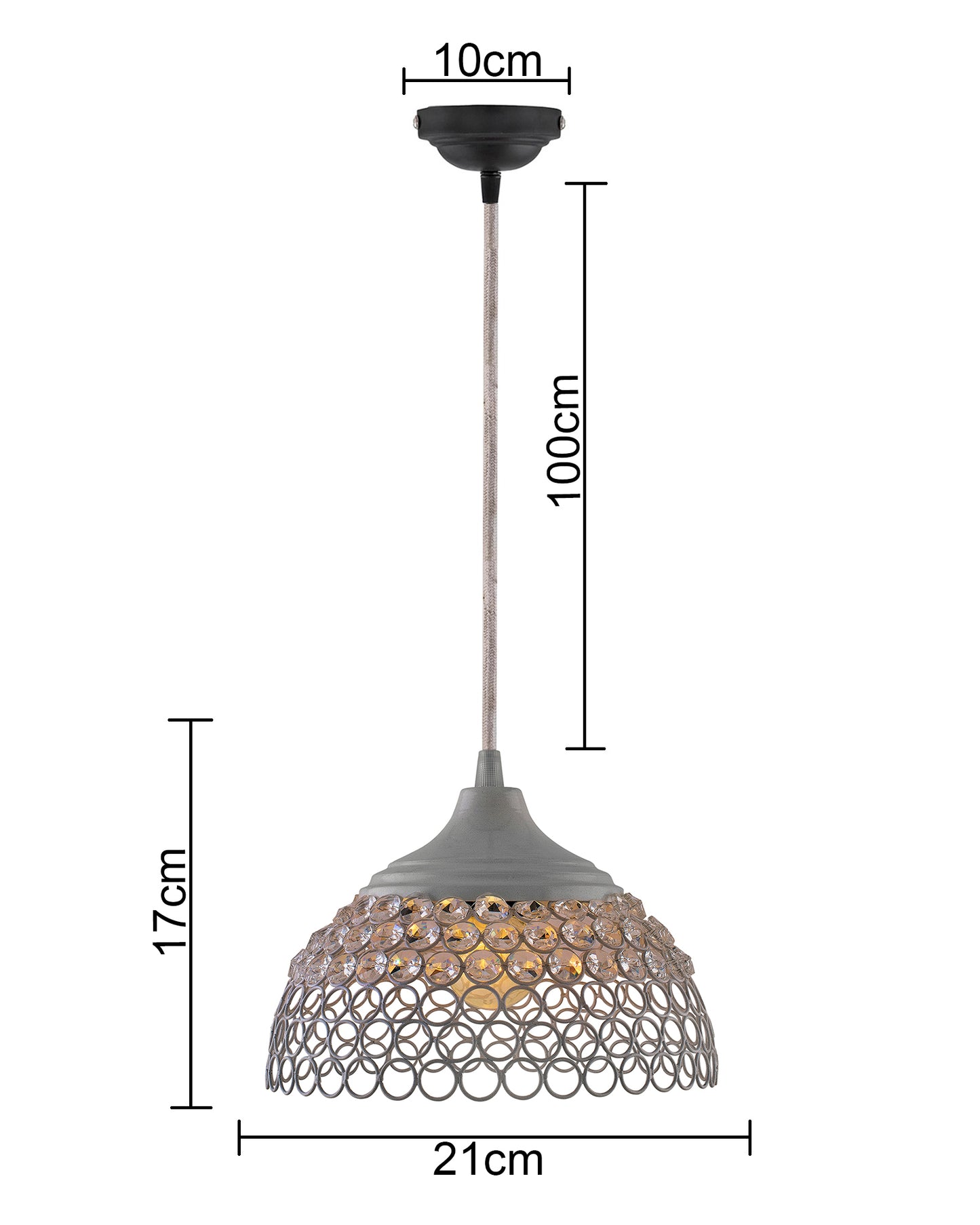 White Crystal Hanging Hemisphere Light, Ceiling Light, Nordic E27 Pendant