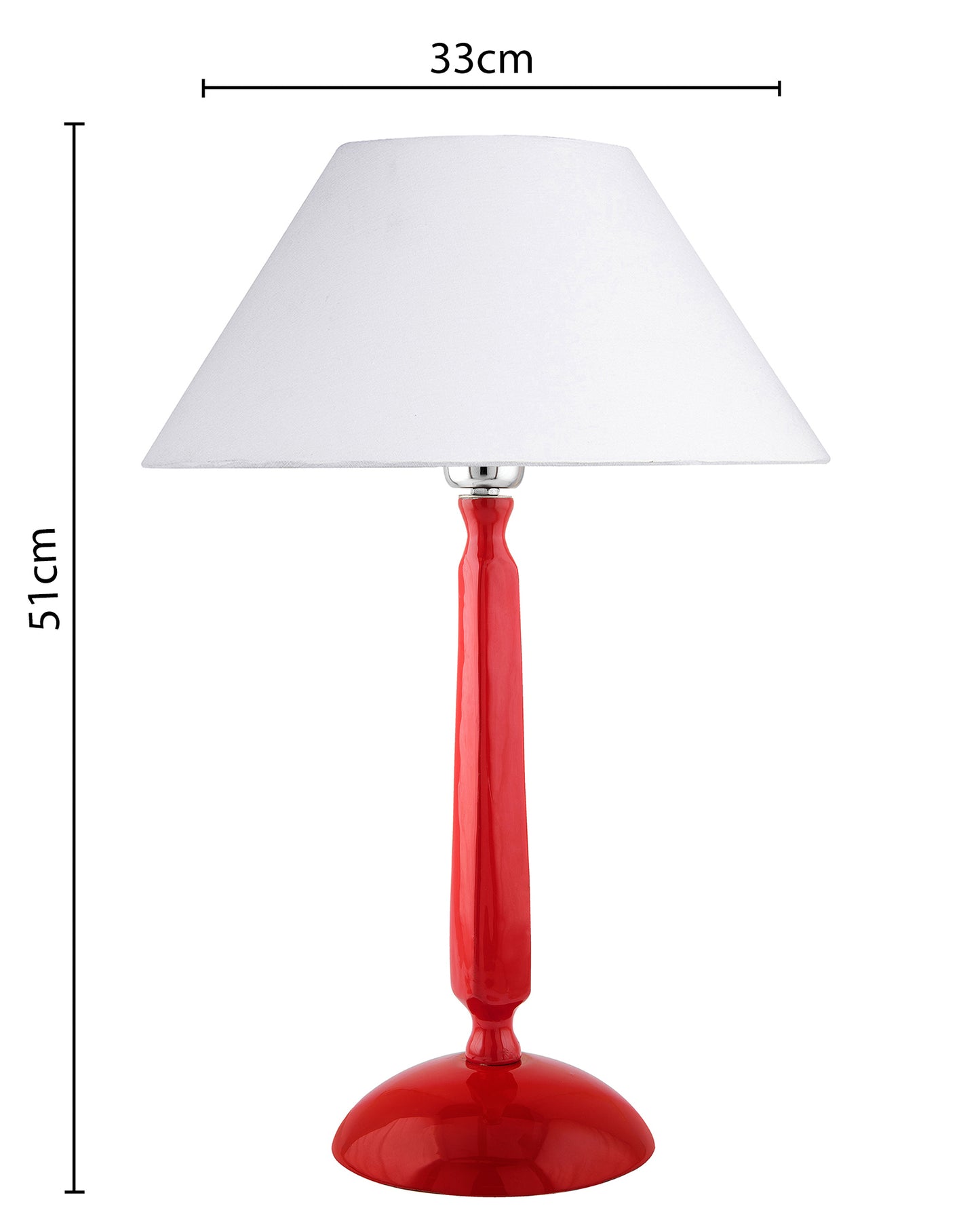 Glossy Red Cubist Aluminium Table Lamp With Cone Shade, Bedside, Living Room Study Lamp, Bulb Included