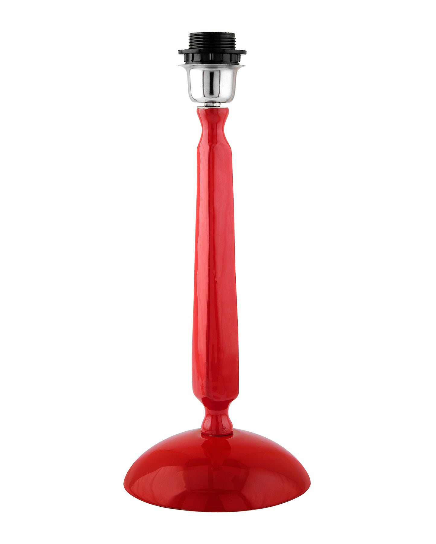 Glossy Red Cubist Aluminium Table Lamp With Cone Shade, Bedside, Living Room Study Lamp, Bulb Included