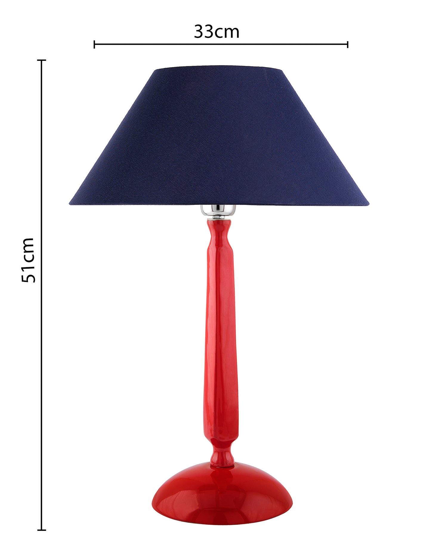 Glossy Red Cubist Aluminium Table Lamp With Cone Shade, Bedside, Living Room Study Lamp, Bulb Included