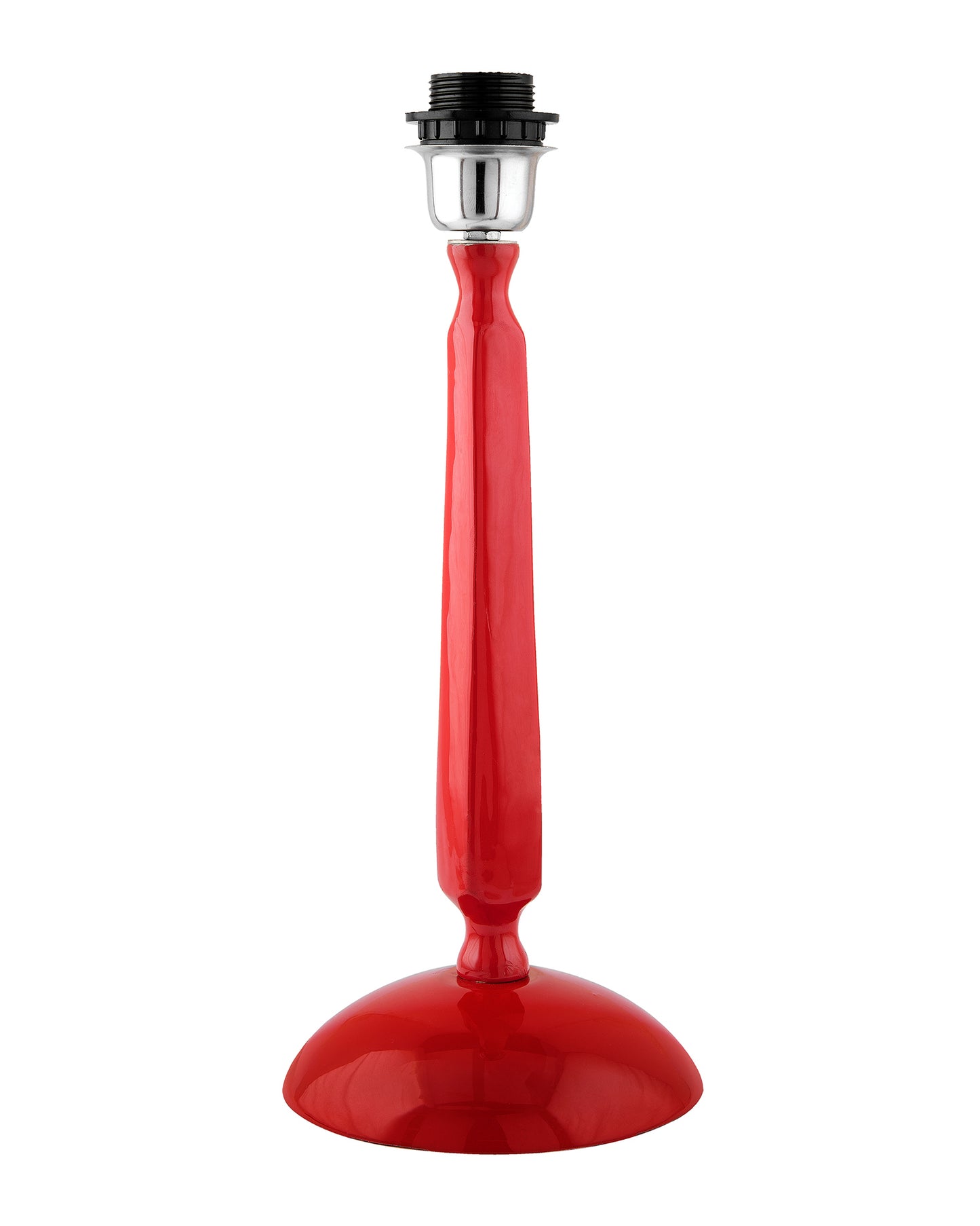 Glossy Red Cubist Aluminium Table Lamp With Cone Shade, Bedside, Living Room Study Lamp, Bulb Included