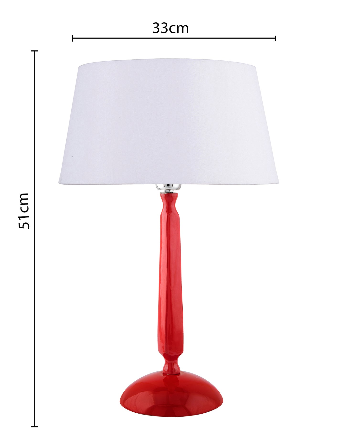 Glossy Red Cubist Aluminium Table Lamp With Cone Shade, Bedside, Living Room Study Lamp, Bulb Included