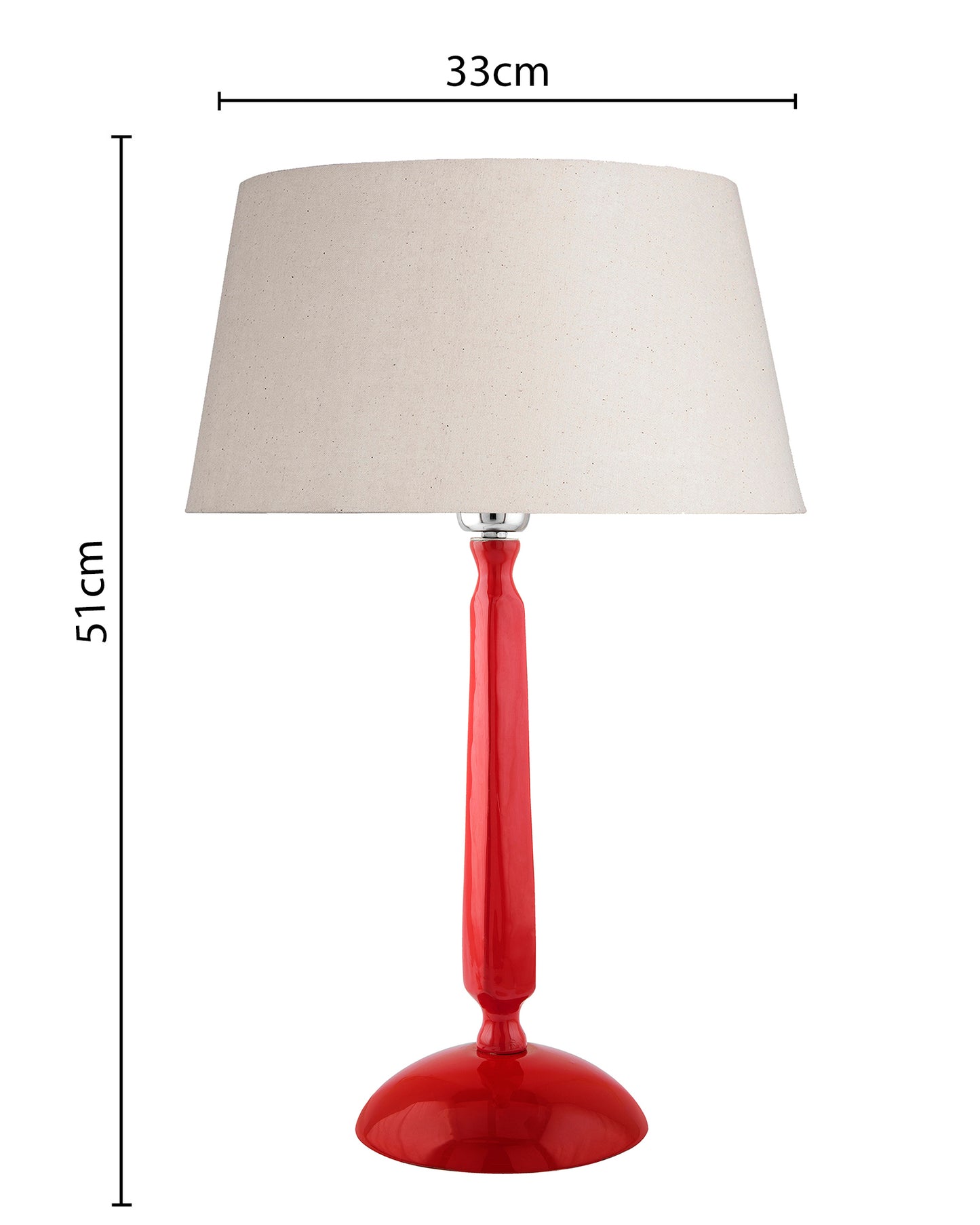 Glossy Red Cubist Aluminium Table Lamp With Cone Shade, Bedside, Living Room Study Lamp, Bulb Included