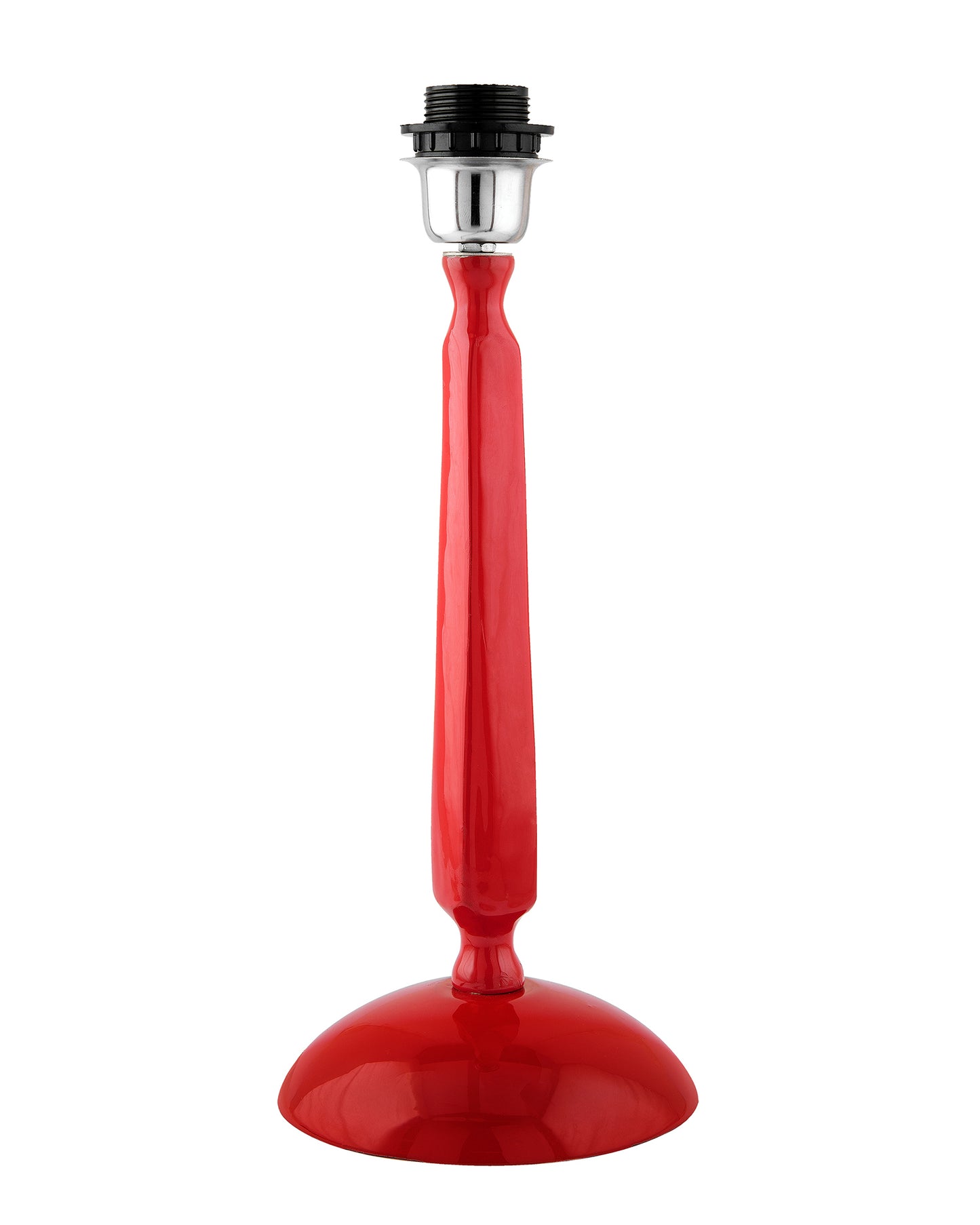 Glossy Red Cubist Aluminium Table Lamp With Cone Shade, Bedside, Living Room Study Lamp, Bulb Included