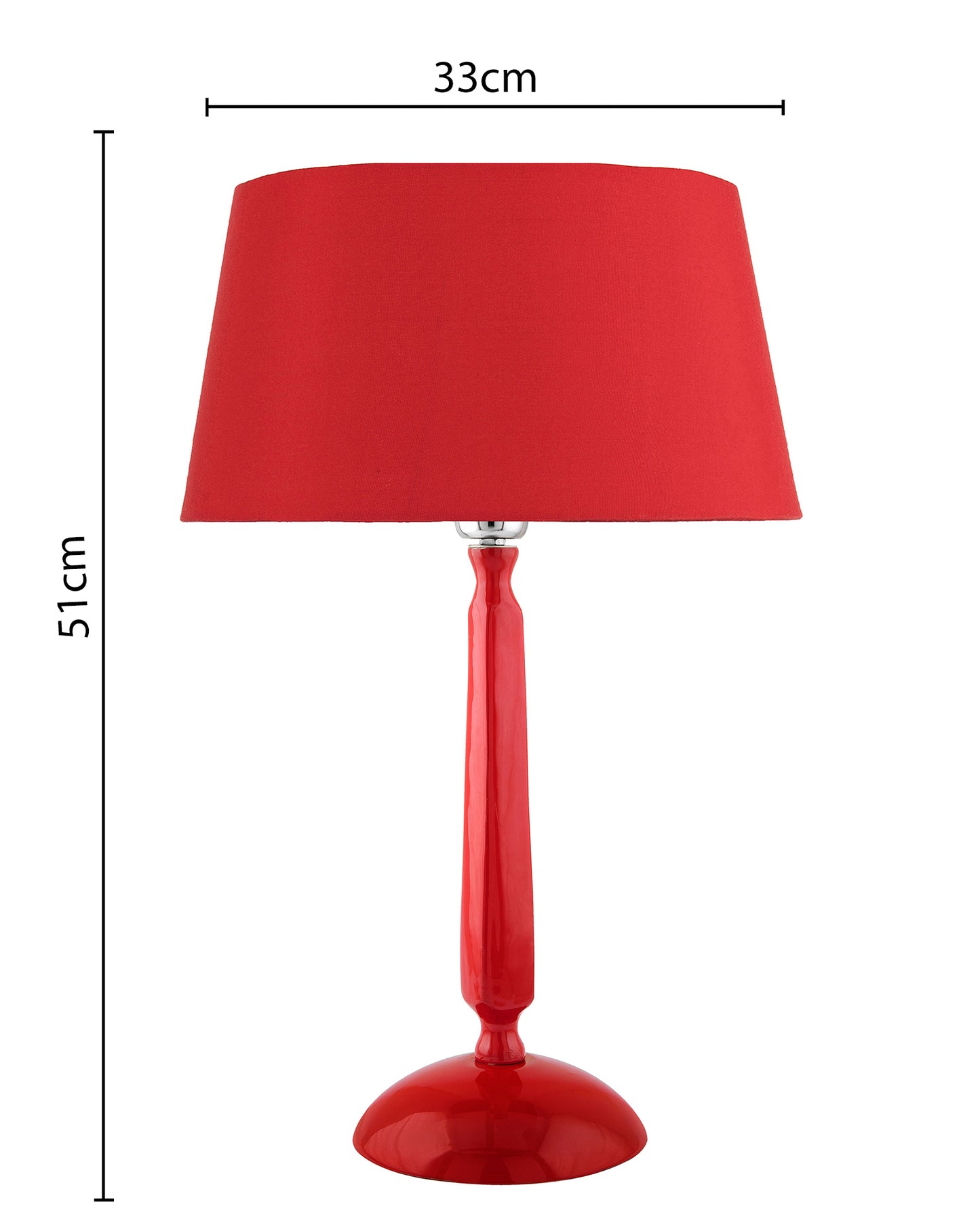 Glossy Red Cubist Aluminium Table Lamp With Cone Shade, Bedside, Living Room Study Lamp, Bulb Included