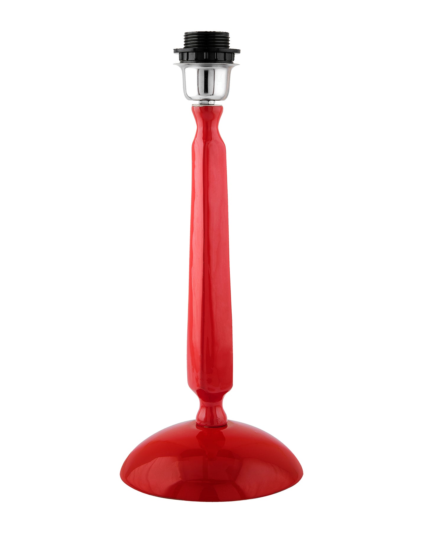 Glossy Red Cubist Aluminium Table Lamp With Cone Shade, Bedside, Living Room Study Lamp, Bulb Included