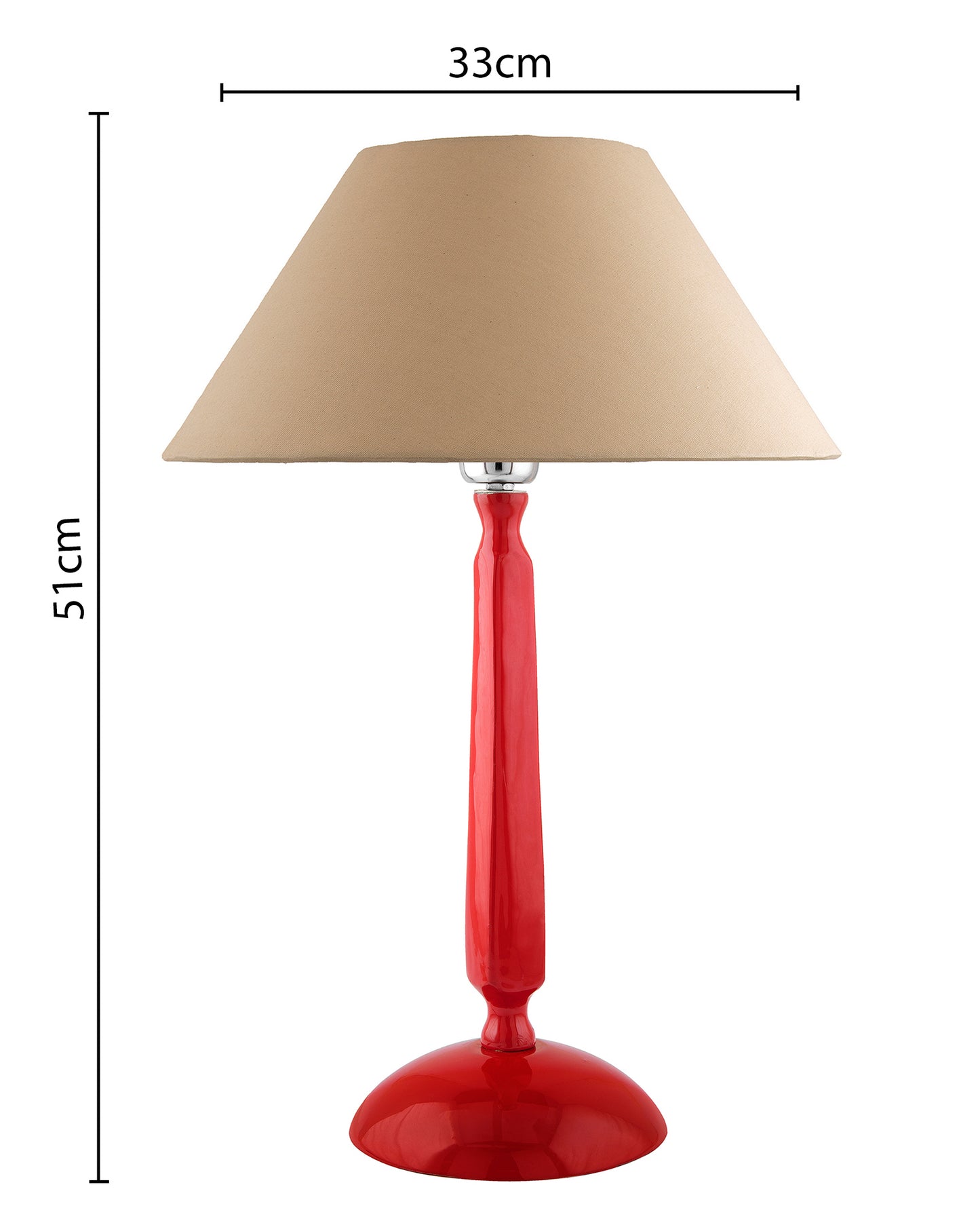 Glossy Red Cubist Aluminium Table Lamp With Cone Shade, Bedside, Living Room Study Lamp, Bulb Included