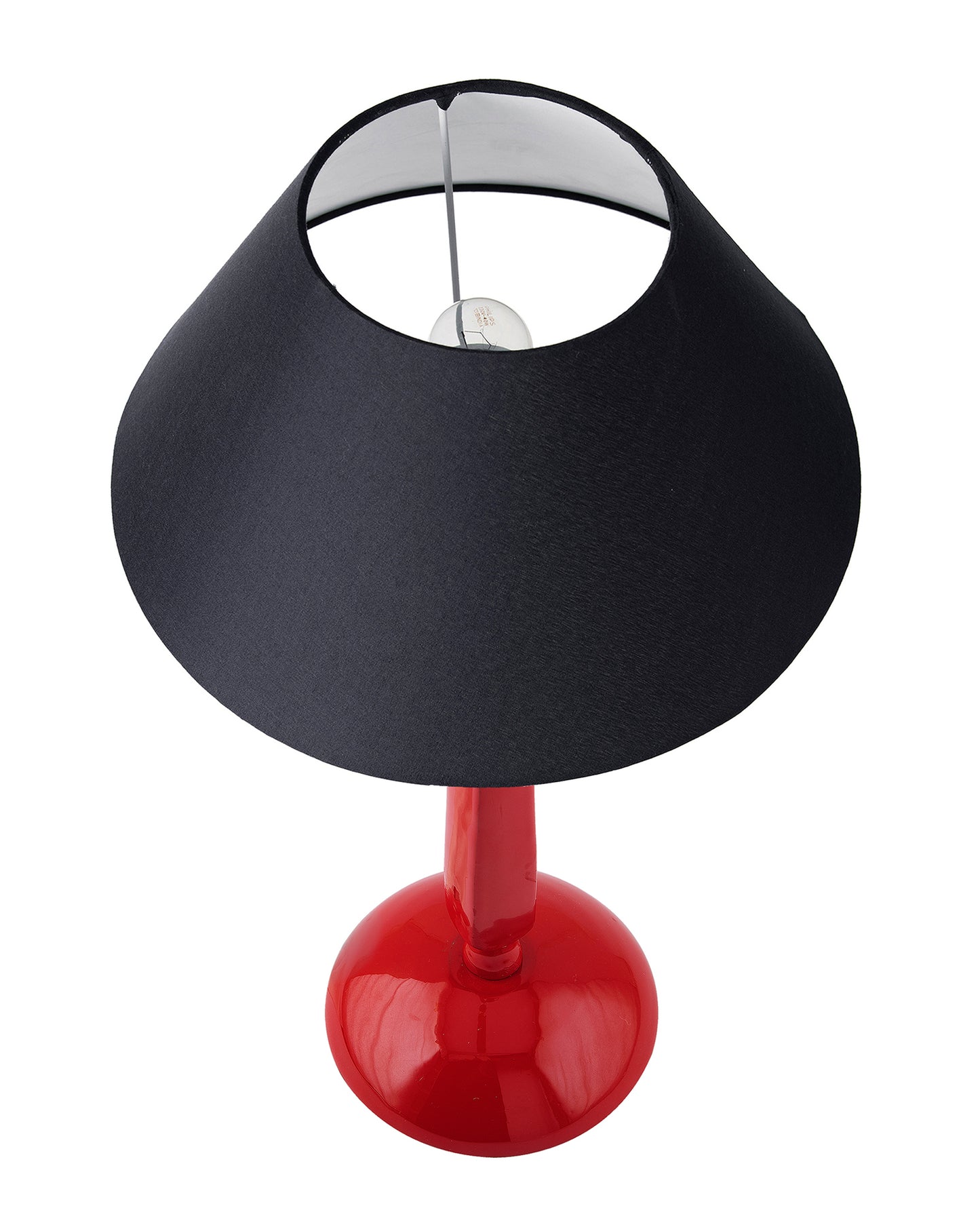 Glossy Red Cubist Aluminium Table Lamp With Cone Shade, Bedside, Living Room Study Lamp, Bulb Included