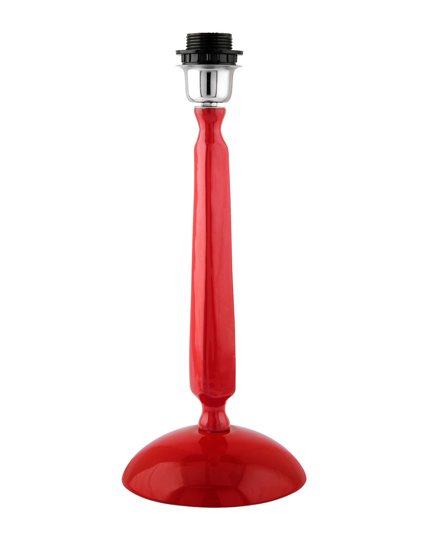 Glossy Red Cubist Aluminium Table Lamp With Cone Shade, Bedside, Living Room Study Lamp, Bulb Included