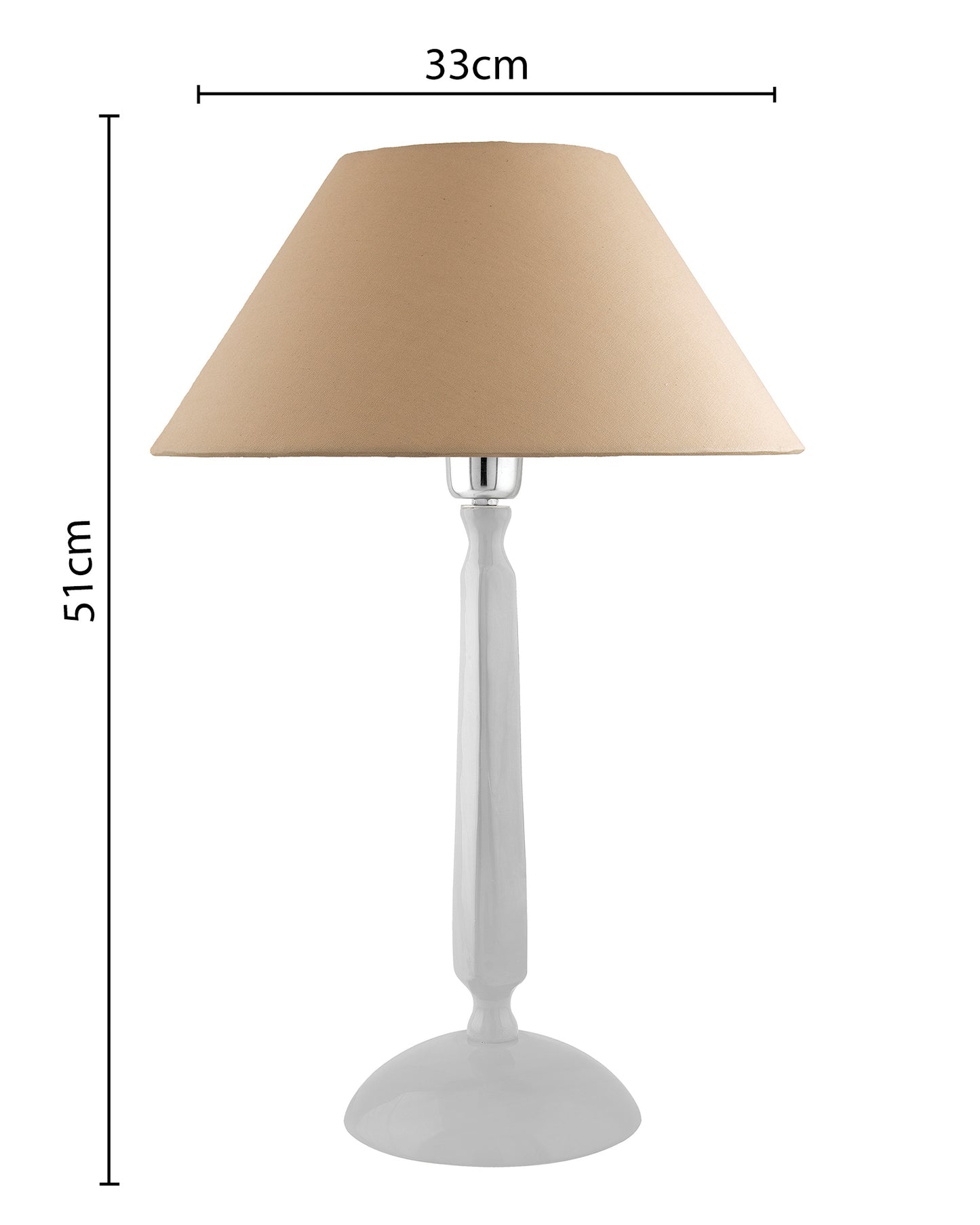 Glossy White Cubist Aluminium Table Lamp WithCone Shade, Bedside, Living Room Study Lamp, Bulb Included