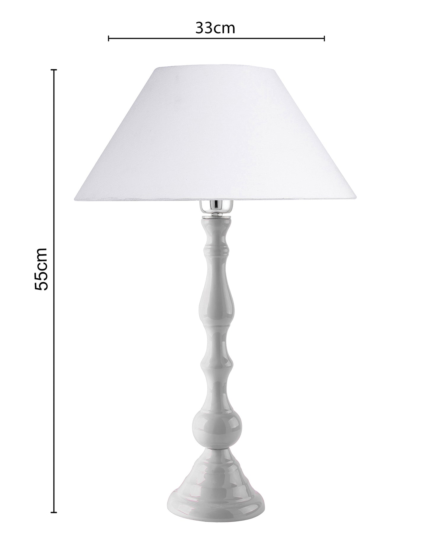 Glossy Black Teardrop Aluminium Table Lamp With Cone Shade, Bedside, Living Room Study Lamp, Bulb Included