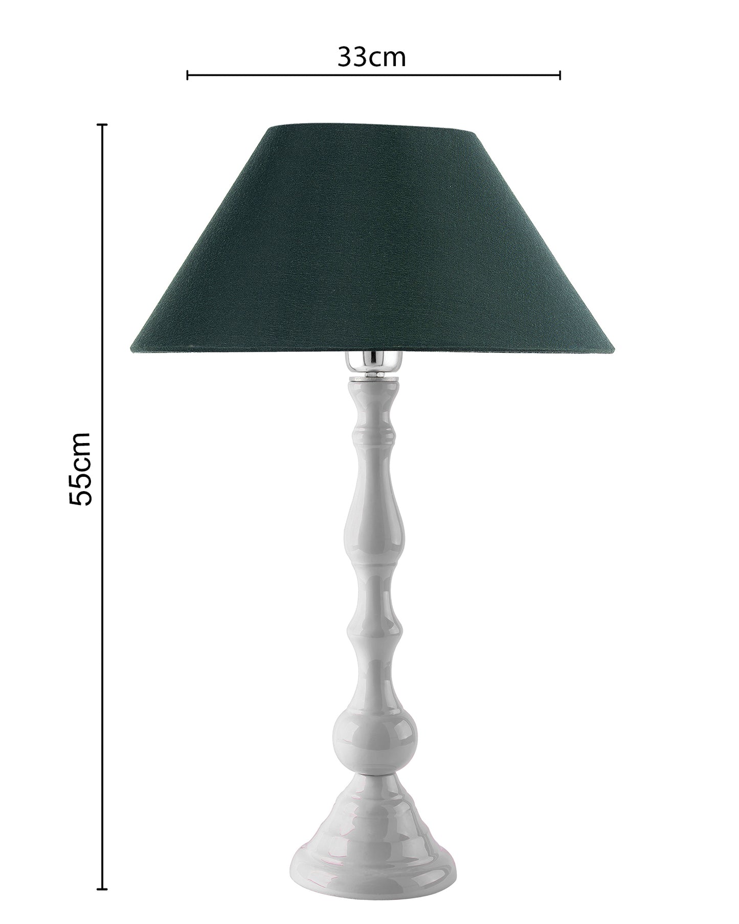 Glossy Black Teardrop Aluminium Table Lamp With Cone Shade, Bedside, Living Room Study Lamp, Bulb Included