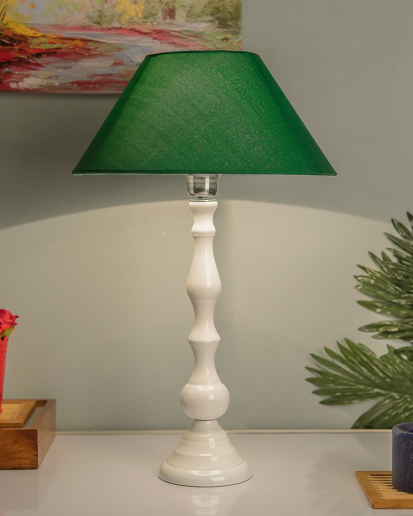 Glossy Black Teardrop Aluminium Table Lamp With Cone Shade, Bedside, Living Room Study Lamp, Bulb Included