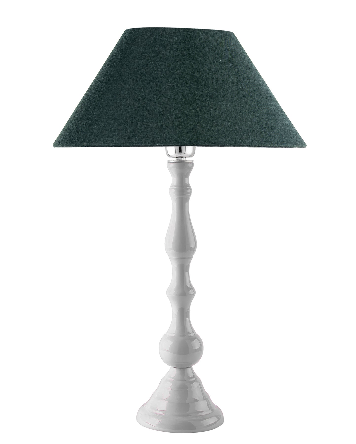 Glossy Black Teardrop Aluminium Table Lamp With Cone Shade, Bedside, Living Room Study Lamp, Bulb Included