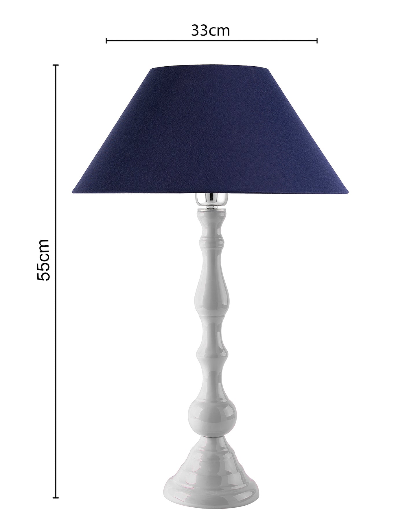 Glossy Black Teardrop Aluminium Table Lamp With Cone Shade, Bedside, Living Room Study Lamp, Bulb Included