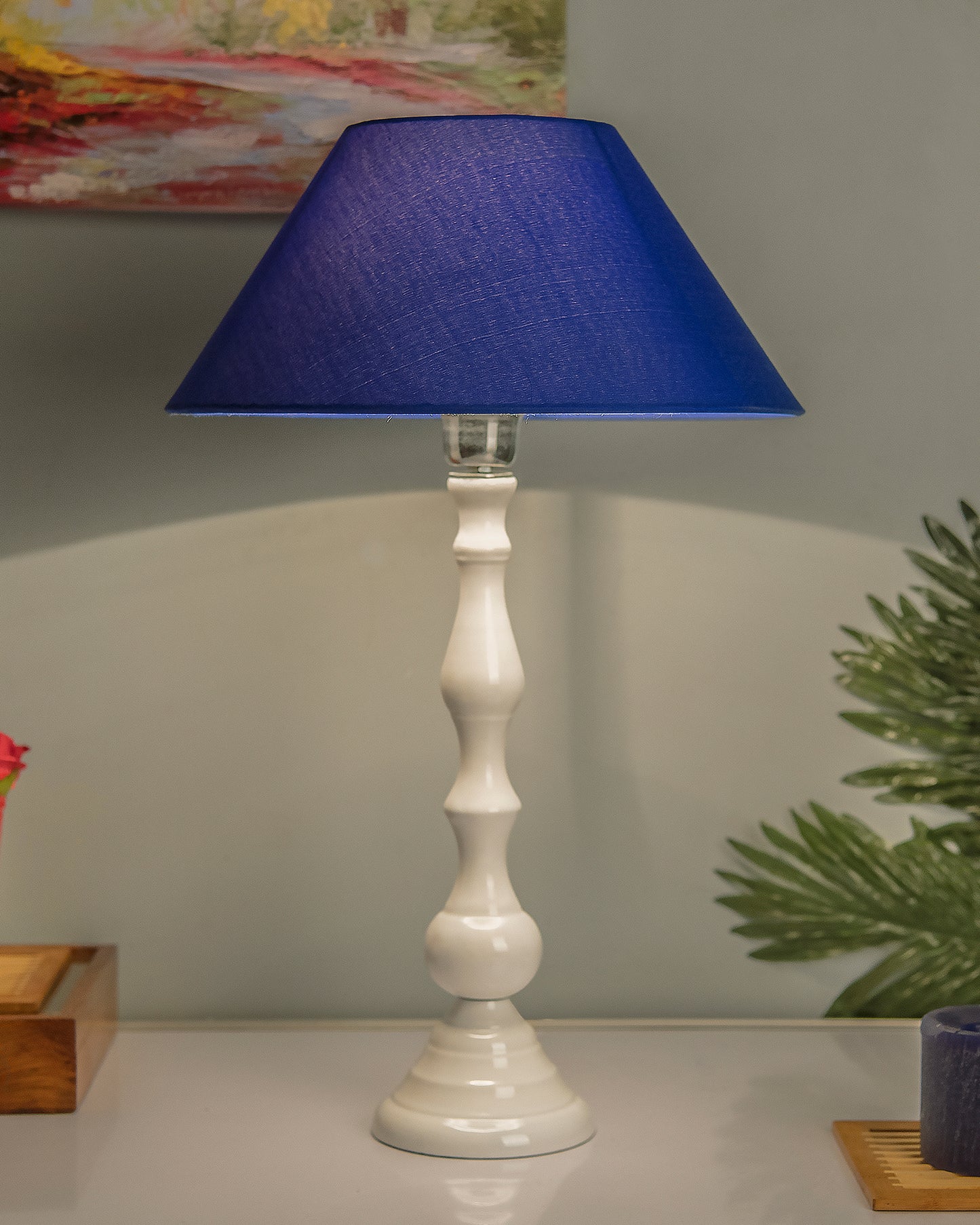 Glossy Black Teardrop Aluminium Table Lamp With Cone Shade, Bedside, Living Room Study Lamp, Bulb Included