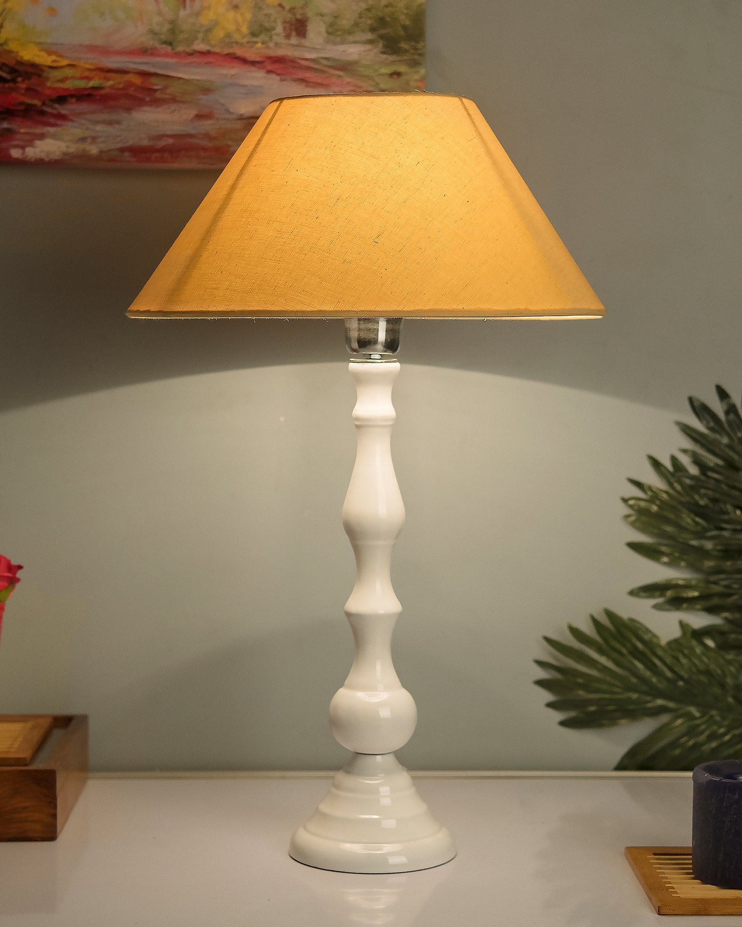 Glossy Black Teardrop Aluminium Table Lamp With Cone Shade, Bedside, Living Room Study Lamp, Bulb Included