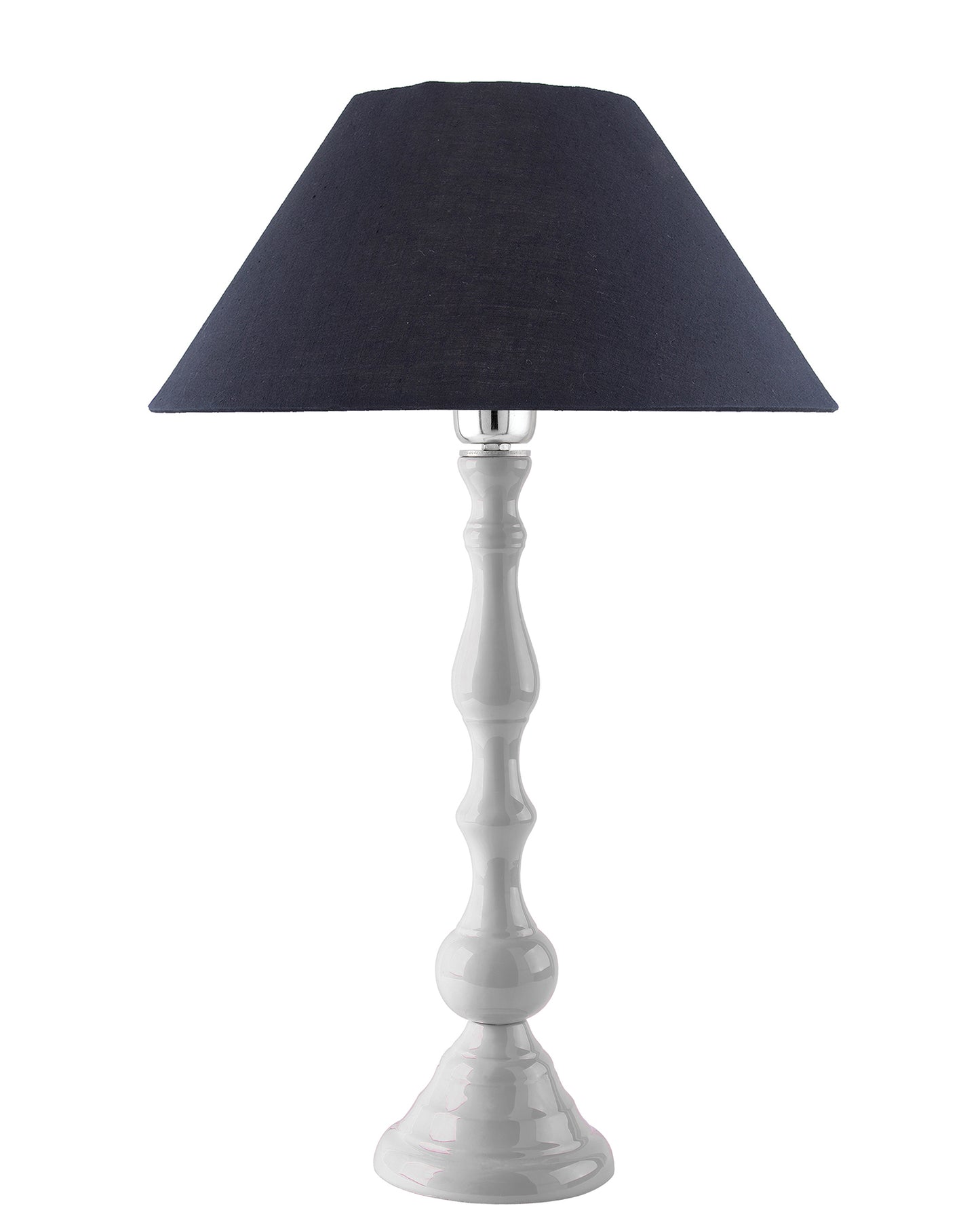 Glossy Black Teardrop Aluminium Table Lamp With Cone Shade, Bedside, Living Room Study Lamp, Bulb Included