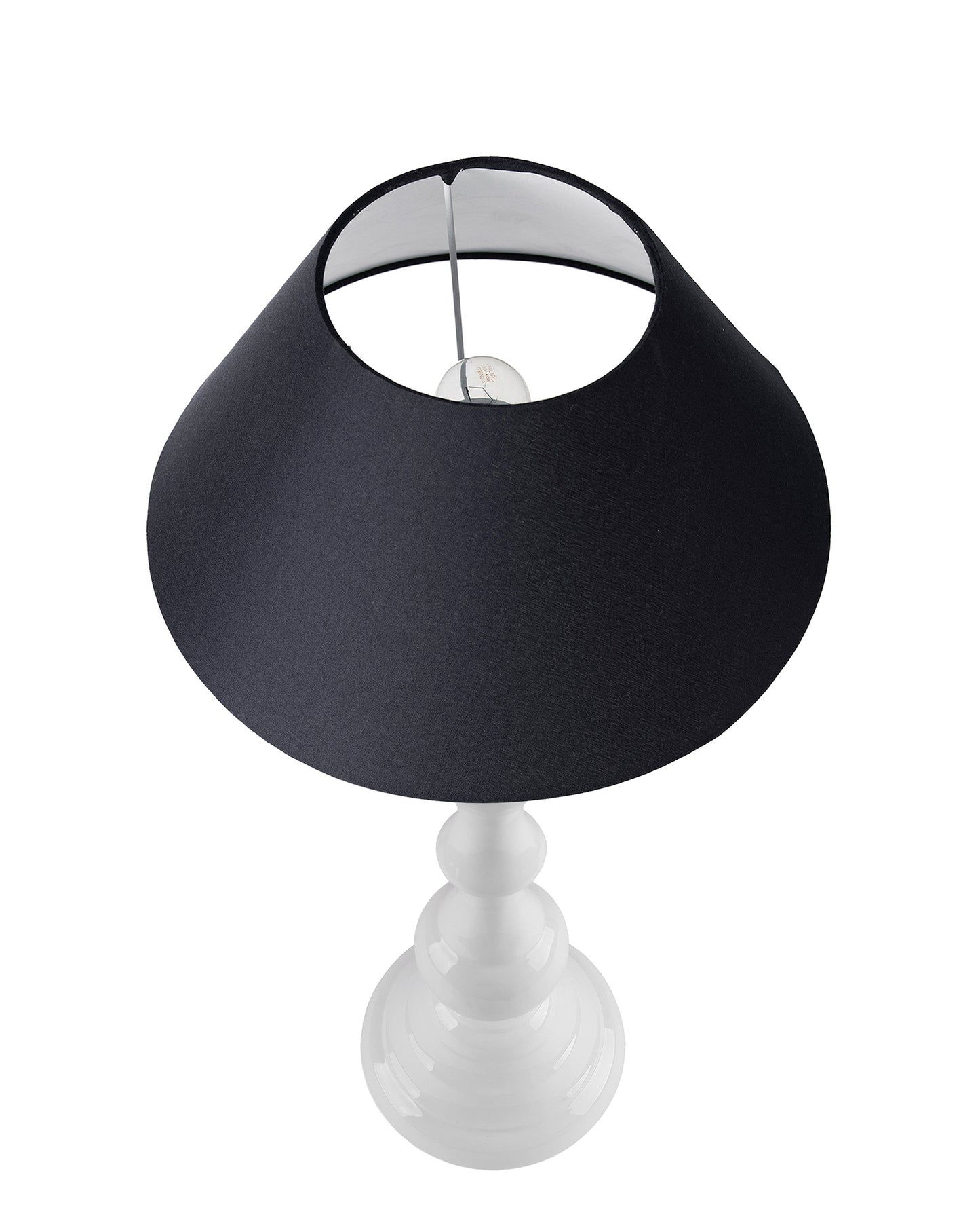 Glossy Black Teardrop Aluminium Table Lamp With Cone Shade, Bedside, Living Room Study Lamp, Bulb Included