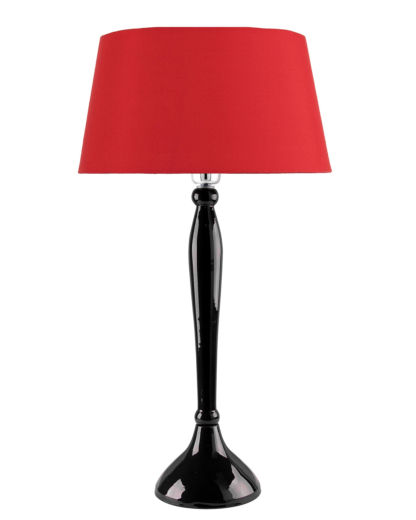 Glossy Red Royal Ovoid Aluminium Table Lamp With Cone Shade, Bedside, Living Room Study Lamp, Bulb Included