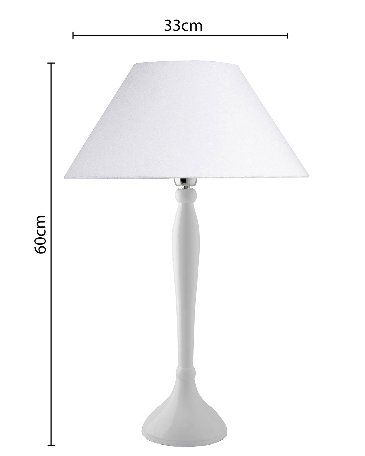 Glossy Black Royal Ovoid Aluminium Table Lamp With Cone Shade, Bedside, Living Room Study Lamp, Bulb Included