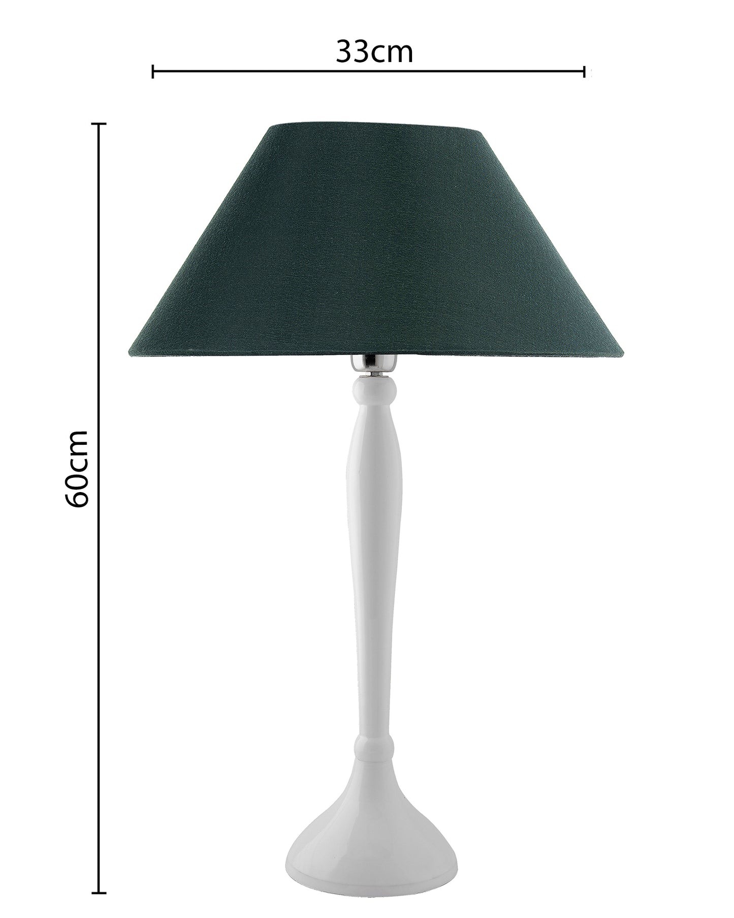 Glossy Black Royal Ovoid Aluminium Table Lamp With Cone Shade, Bedside, Living Room Study Lamp, Bulb Included