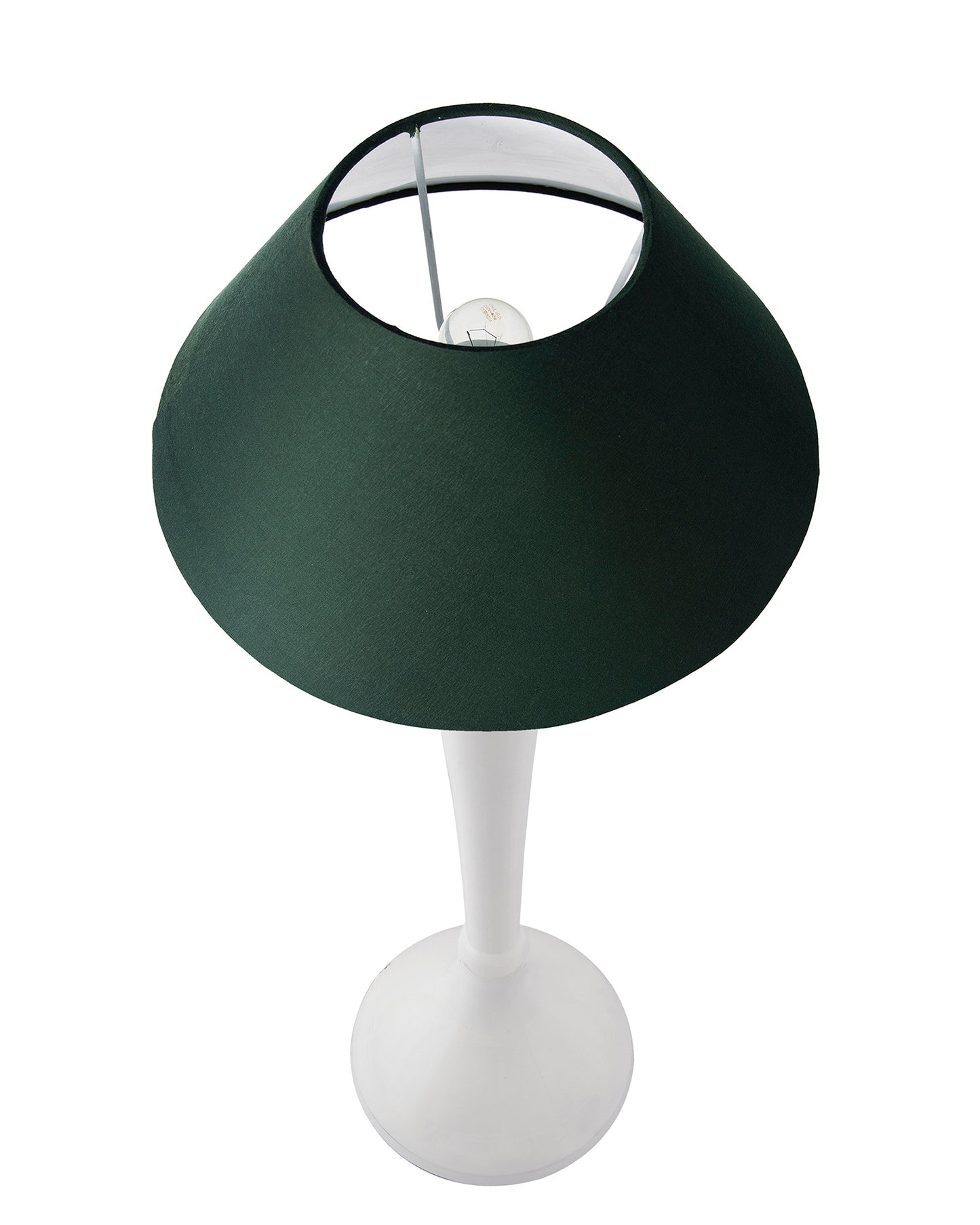 Glossy Black Royal Ovoid Aluminium Table Lamp With Cone Shade, Bedside, Living Room Study Lamp, Bulb Included