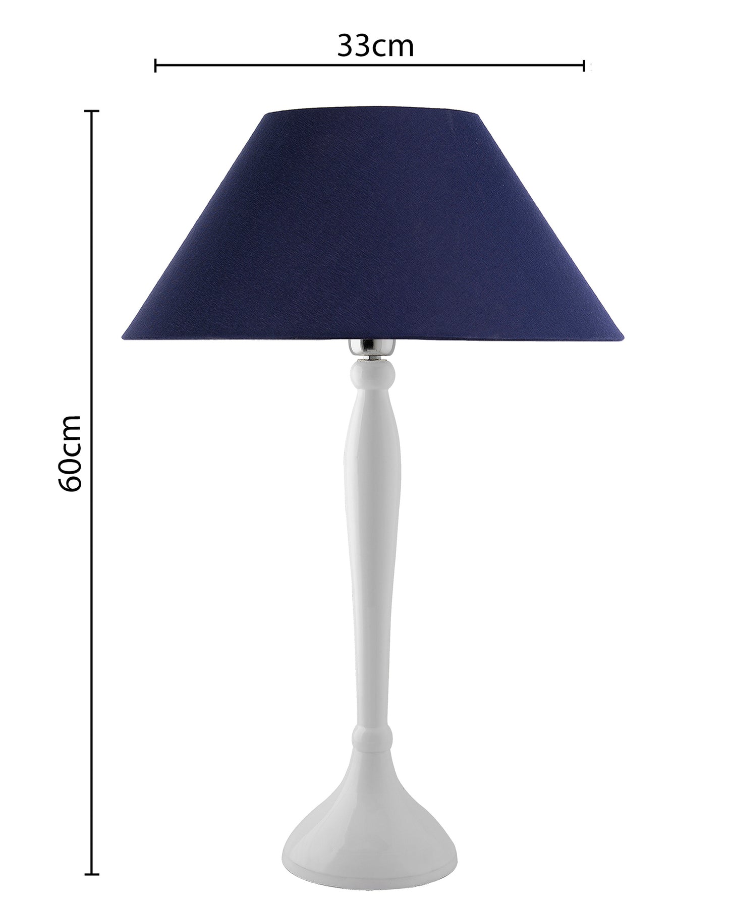 Glossy Black Royal Ovoid Aluminium Table Lamp With Cone Shade, Bedside, Living Room Study Lamp, Bulb Included