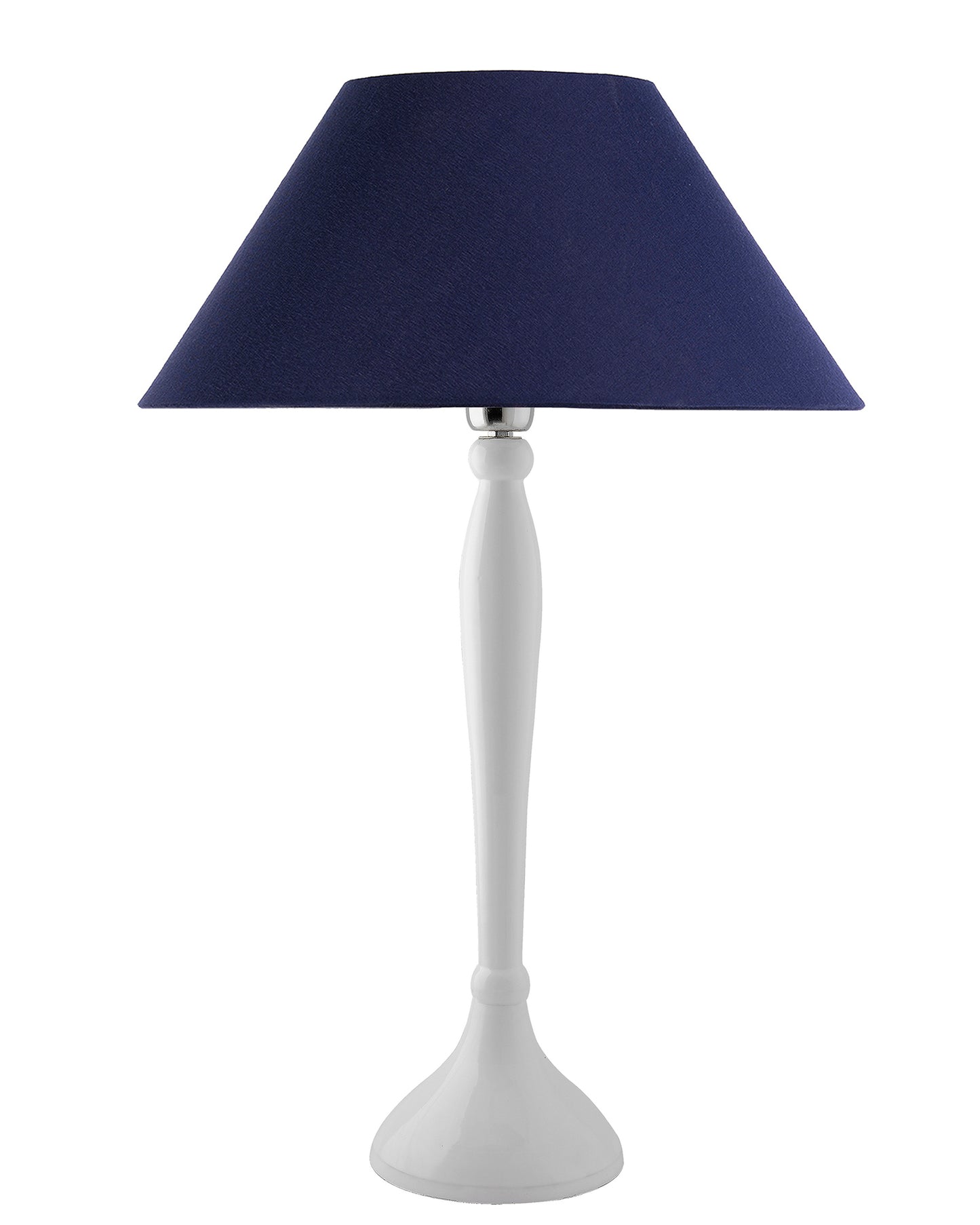 Glossy Black Royal Ovoid Aluminium Table Lamp With Cone Shade, Bedside, Living Room Study Lamp, Bulb Included