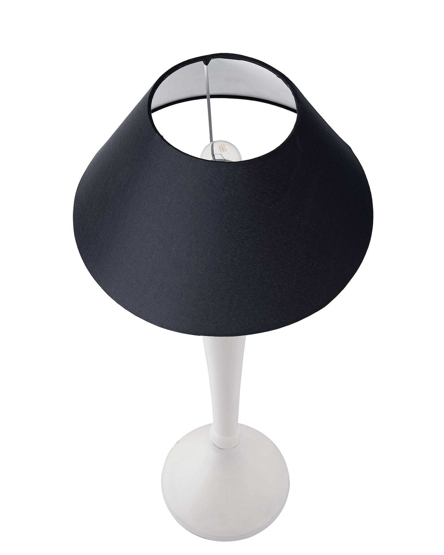 Glossy Black Royal Ovoid Aluminium Table Lamp With Cone Shade, Bedside, Living Room Study Lamp, Bulb Included