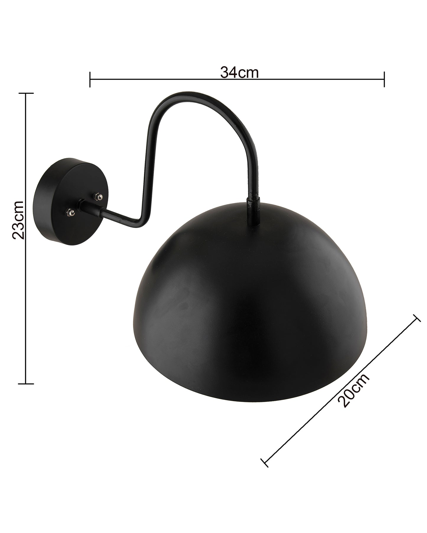 Metallic Pendant 8" Wall Sconce Gooseneck Retro Wall Light Fixtures for Bedroom Nightstand, Barn Warehouse