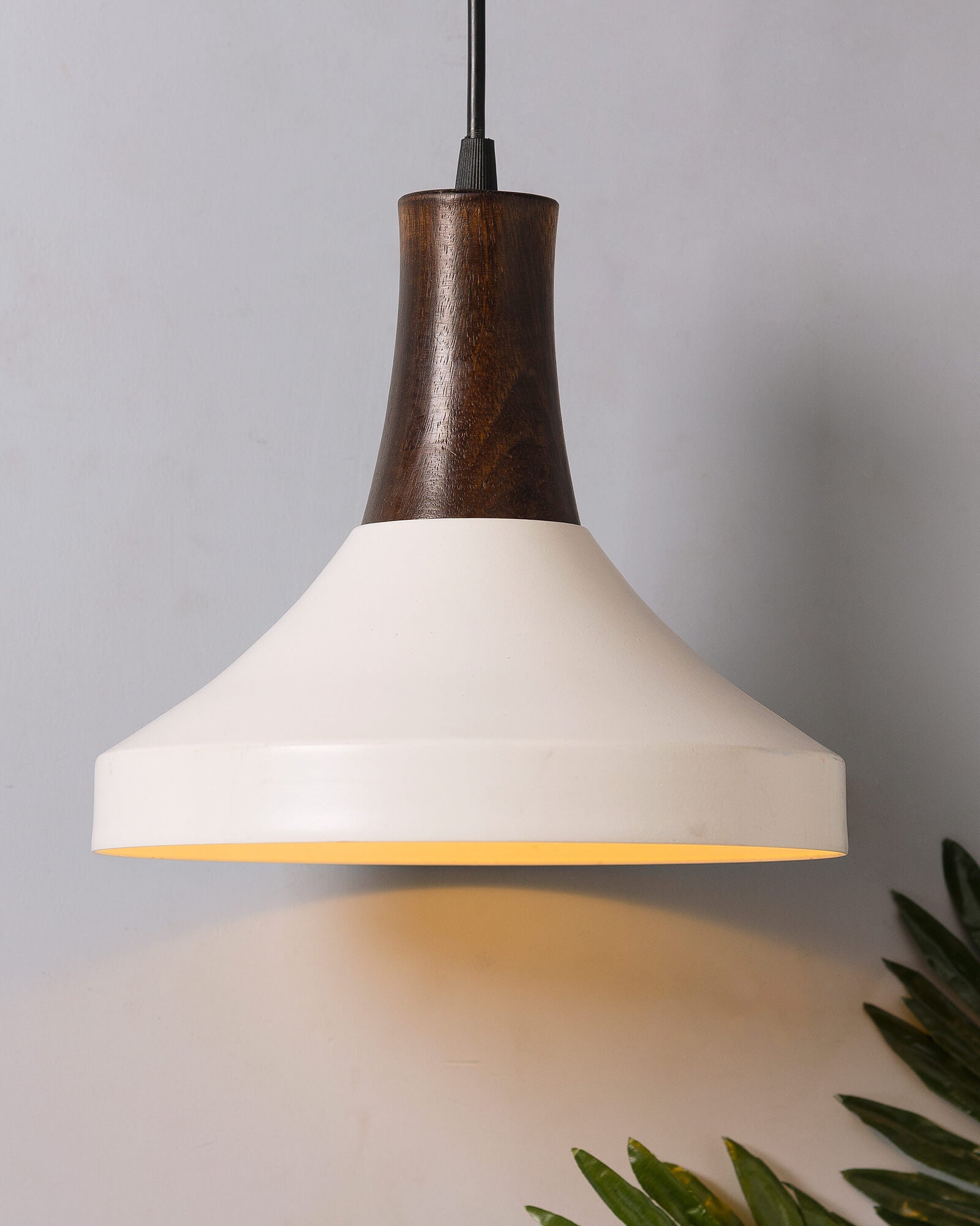 Parker Metal Wood Pendant Light, White Metal Antique Black Hanging Ceiling Light