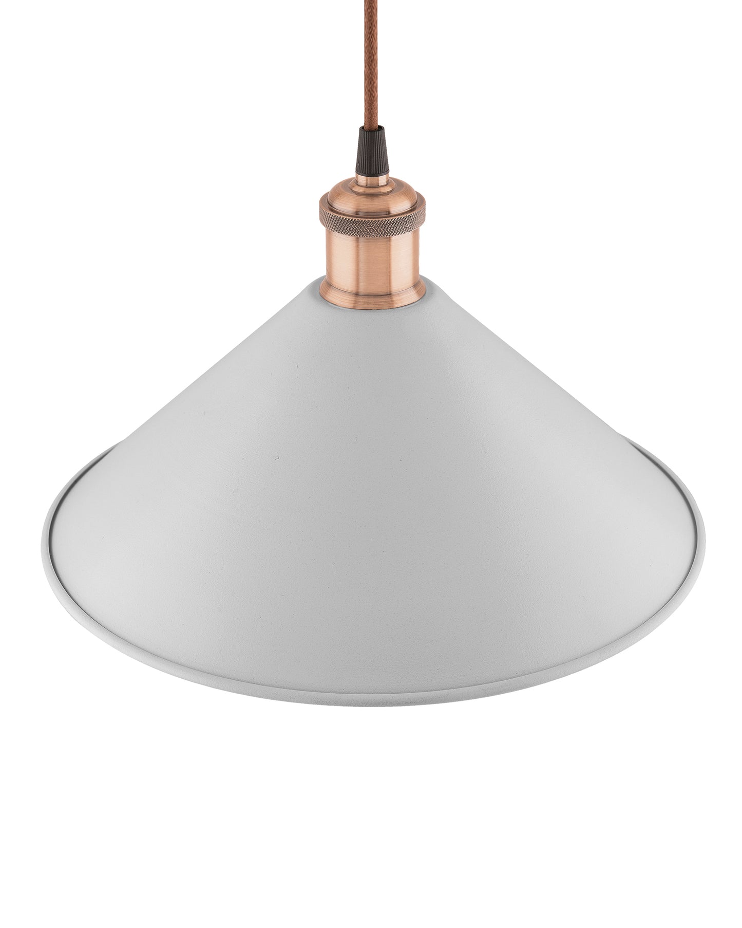 Industrial White Barn Cone Metal Bulb Iron Cone Vintage Hanging Ceiling Pendant Light Edison filament Holder Decorative Lamp Shade, Antique Gold