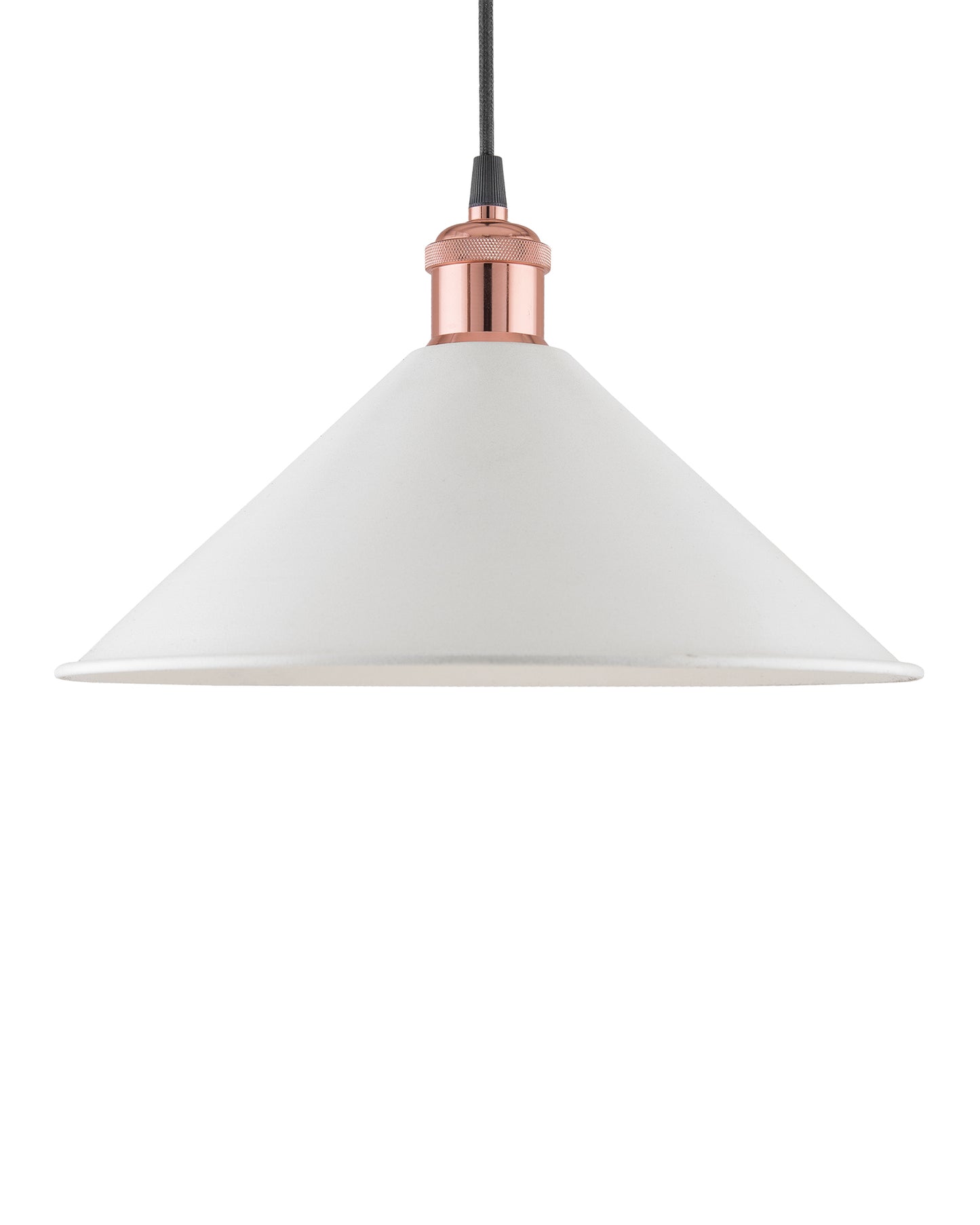 Industrial White Barn Cone Metal Bulb Iron Cone Vintage Hanging Ceiling Pendant Light Edison filament Holder Decorative Lamp Shade, Antique Gold