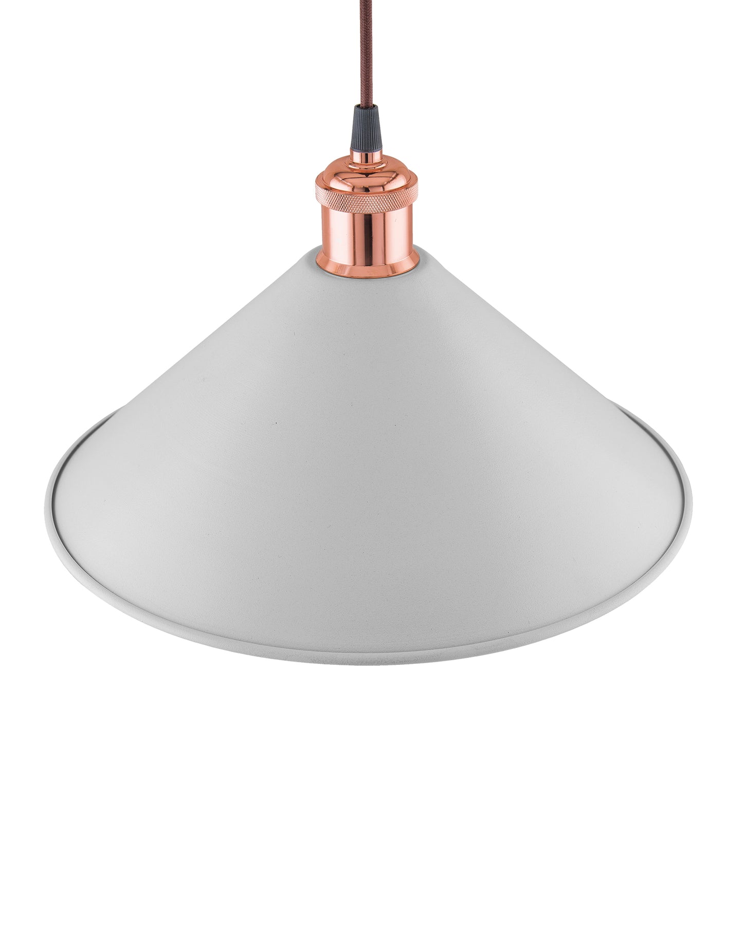 Industrial White Barn Cone Metal Bulb Iron Cone Vintage Hanging Ceiling Pendant Light Edison filament Holder Decorative Lamp Shade, Antique Gold