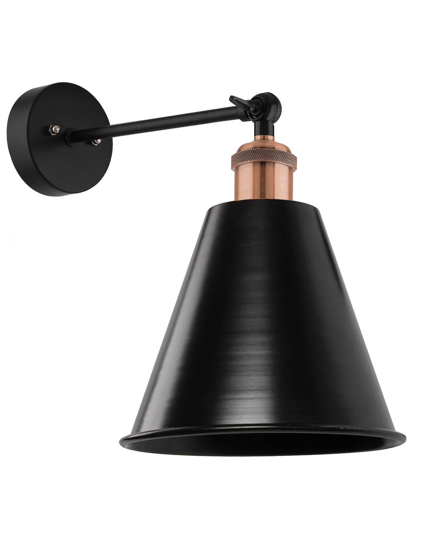 Edison Wall Black Gaurd Shade Lamp, Vintage Industrial Loft, E27 Holder, Decorative, Black Swing Wall Light