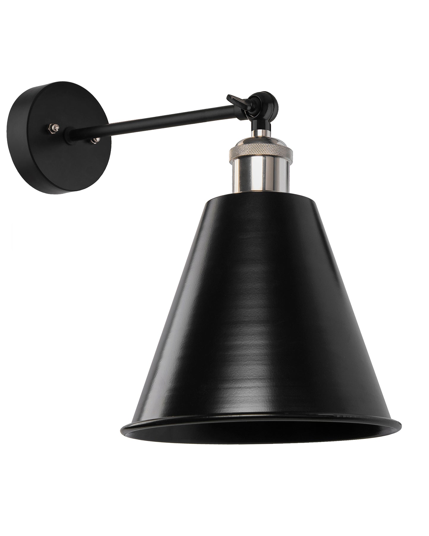 Edison Wall Black Gaurd Shade Lamp, Vintage Industrial Loft, E27 Holder, Decorative, Black Swing Wall Light